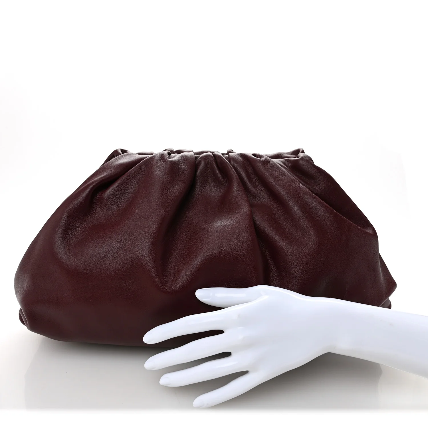 Smooth Butter Calf The Pouch Oversized Clutch Bordeaux - Image 2