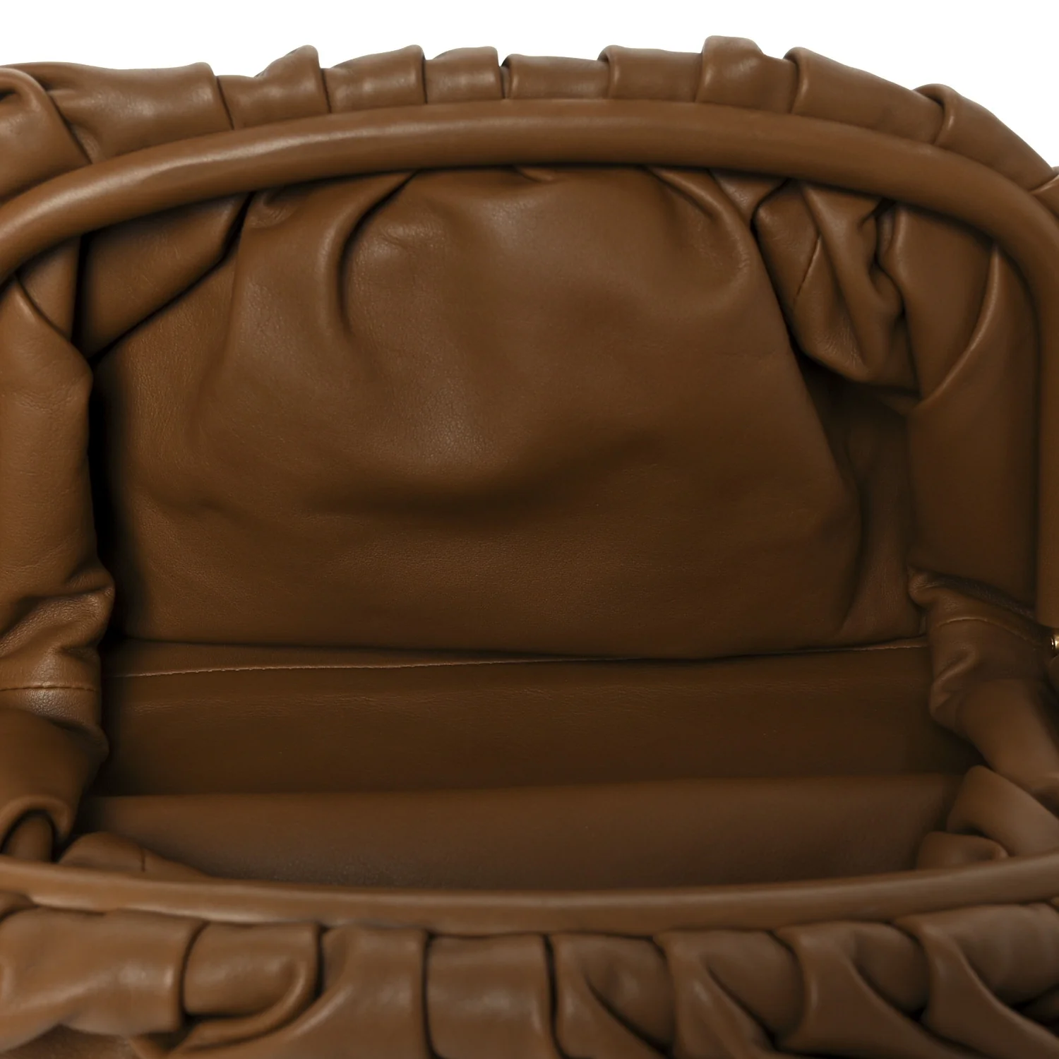 Smooth Butter Calf The Pouch Oversized Clutch Cammello - Image 7