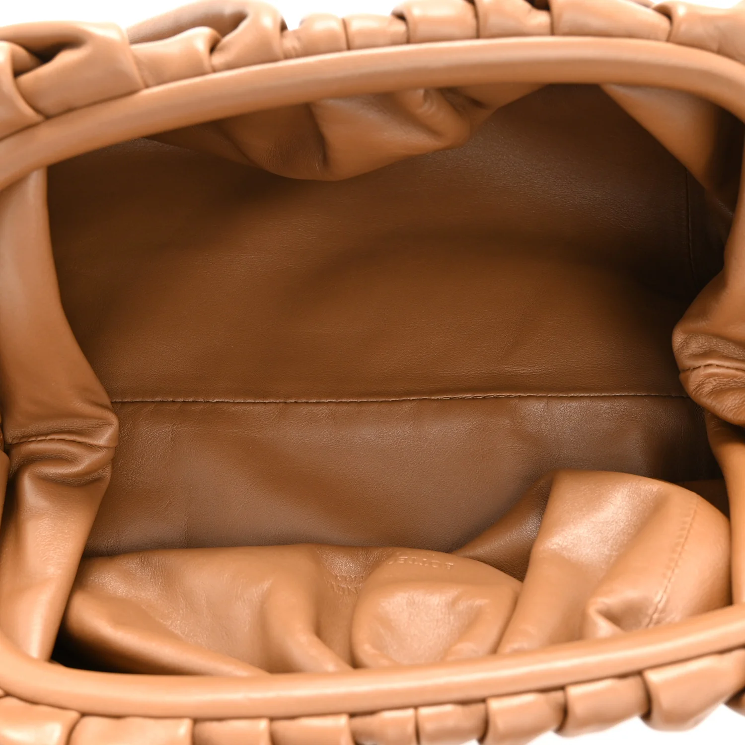 Smooth Butter Calf The Pouch Oversized Clutch Cammello - Image 10