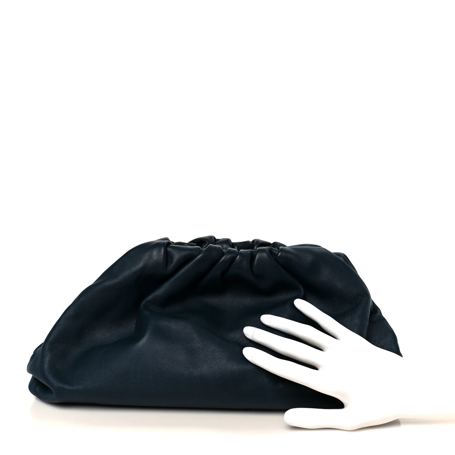 Smooth Butter Calf The Pouch Oversized Clutch Deep Blue - Image 2
