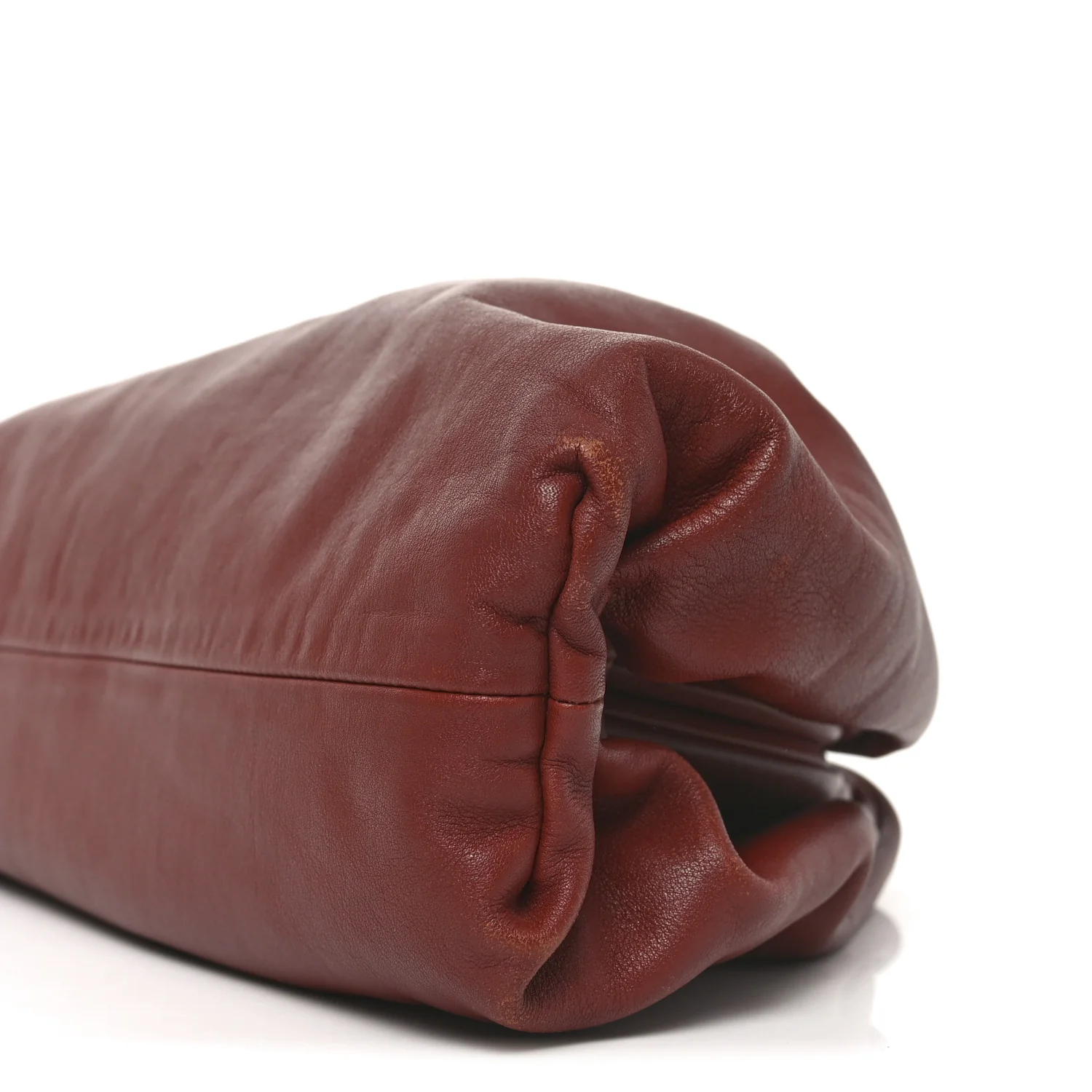 Smooth Butter Calf The Pouch Oversized Clutch Rust - Image 10