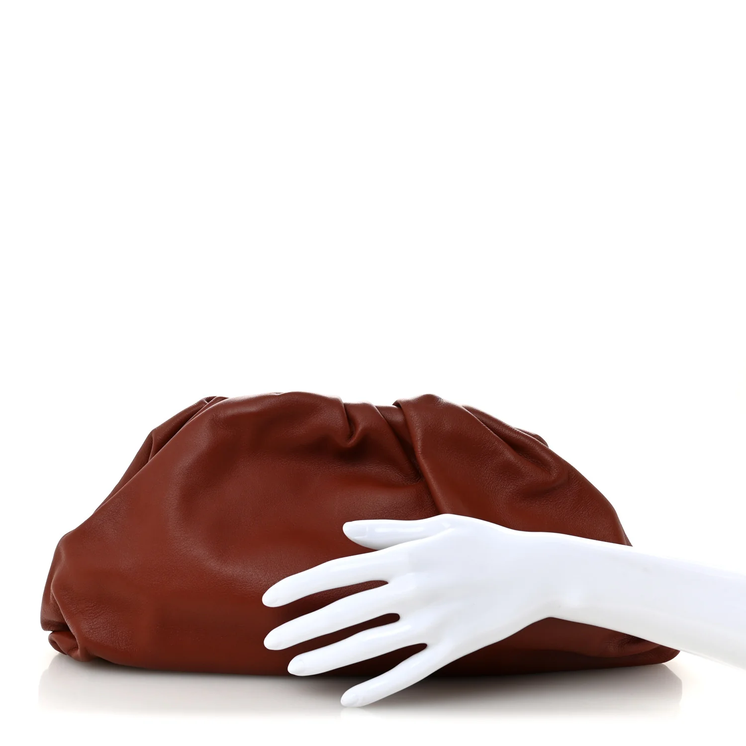 Smooth Butter Calf The Pouch Oversized Clutch Rust - Image 2