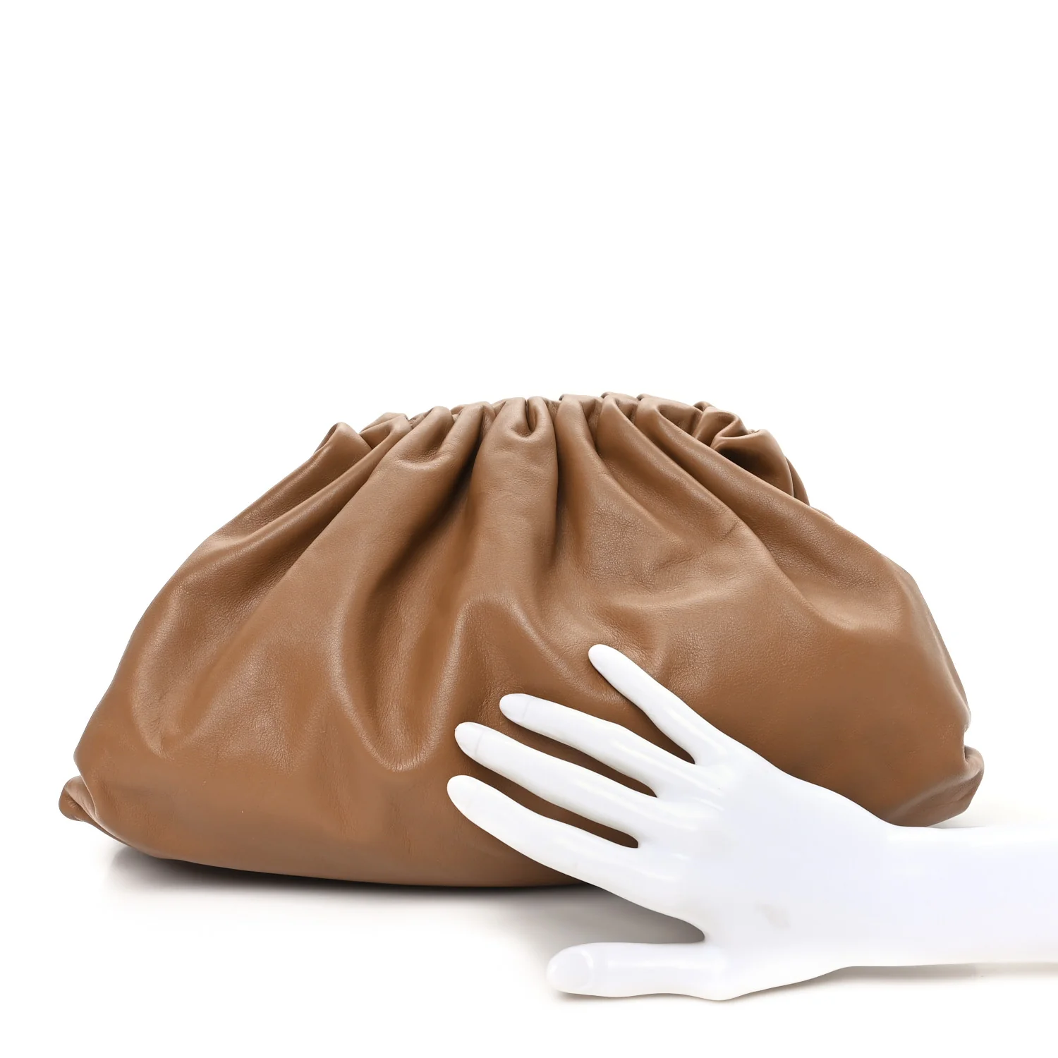 Smooth Butter Calf The Pouch Oversized Clutch Teak - Image 2