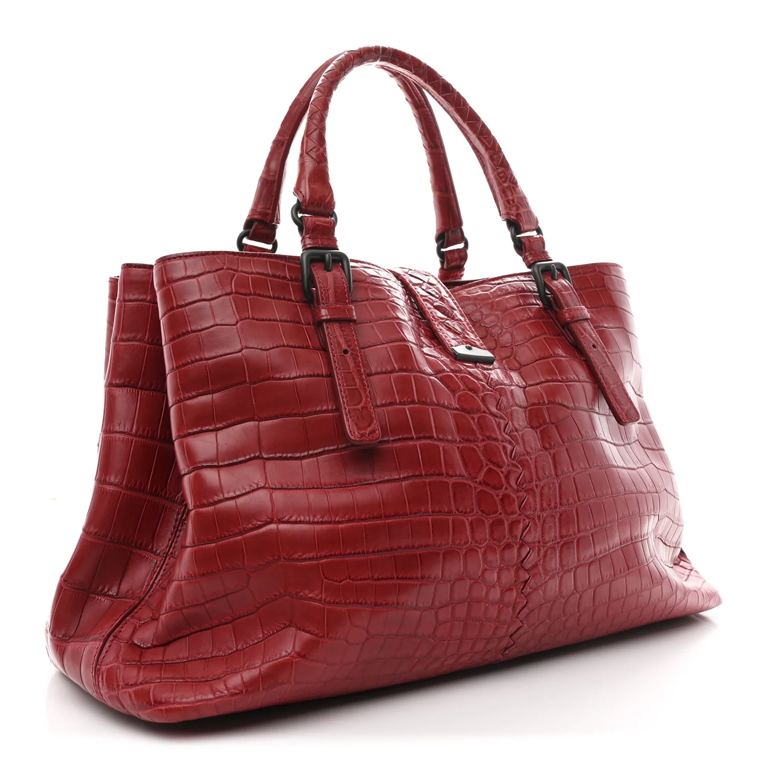 Soft Crocodile Fume Medium Roma Tote Blood - Image 3
