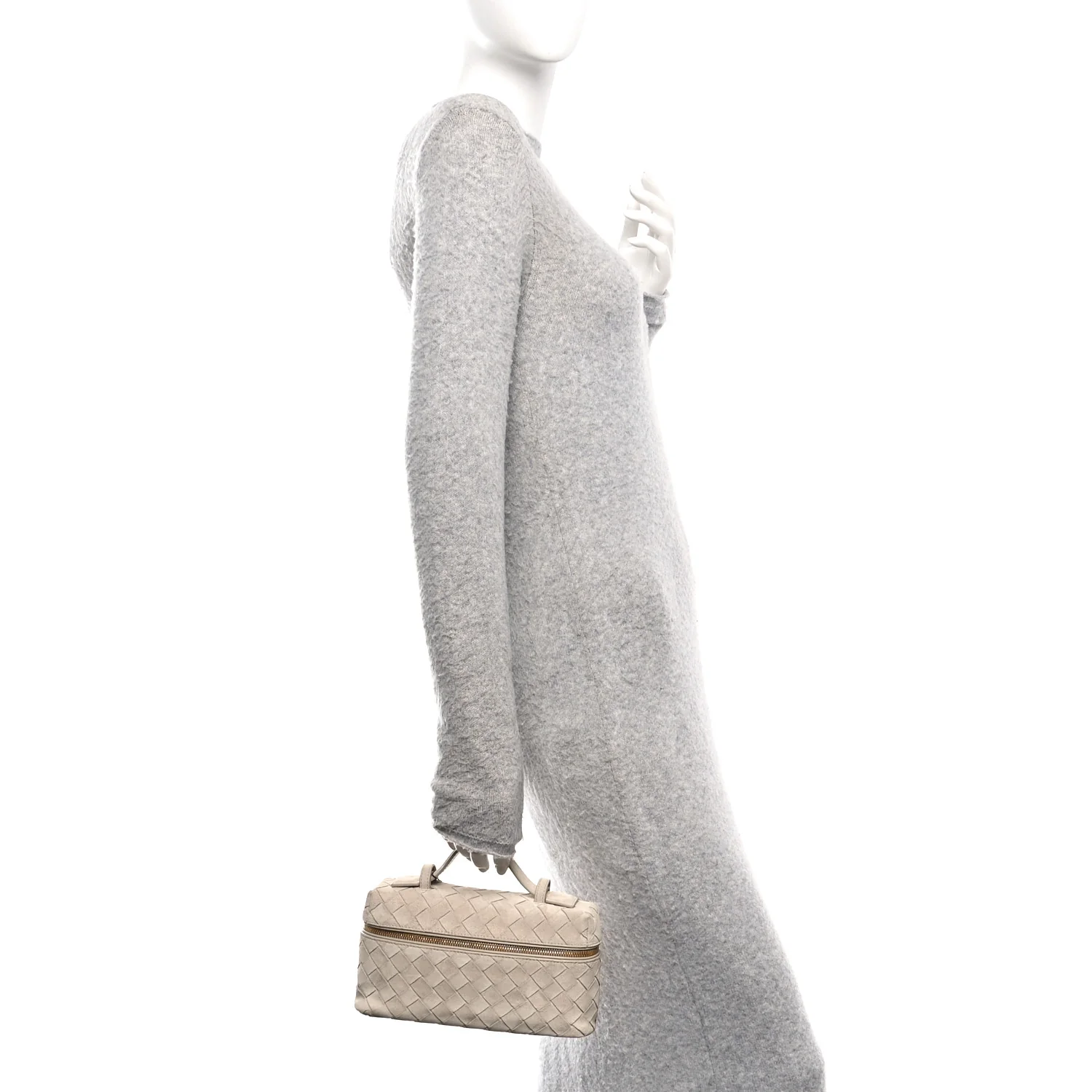 Suede Intrecciato Bang Bang Vanity Case Ecru - Image 2