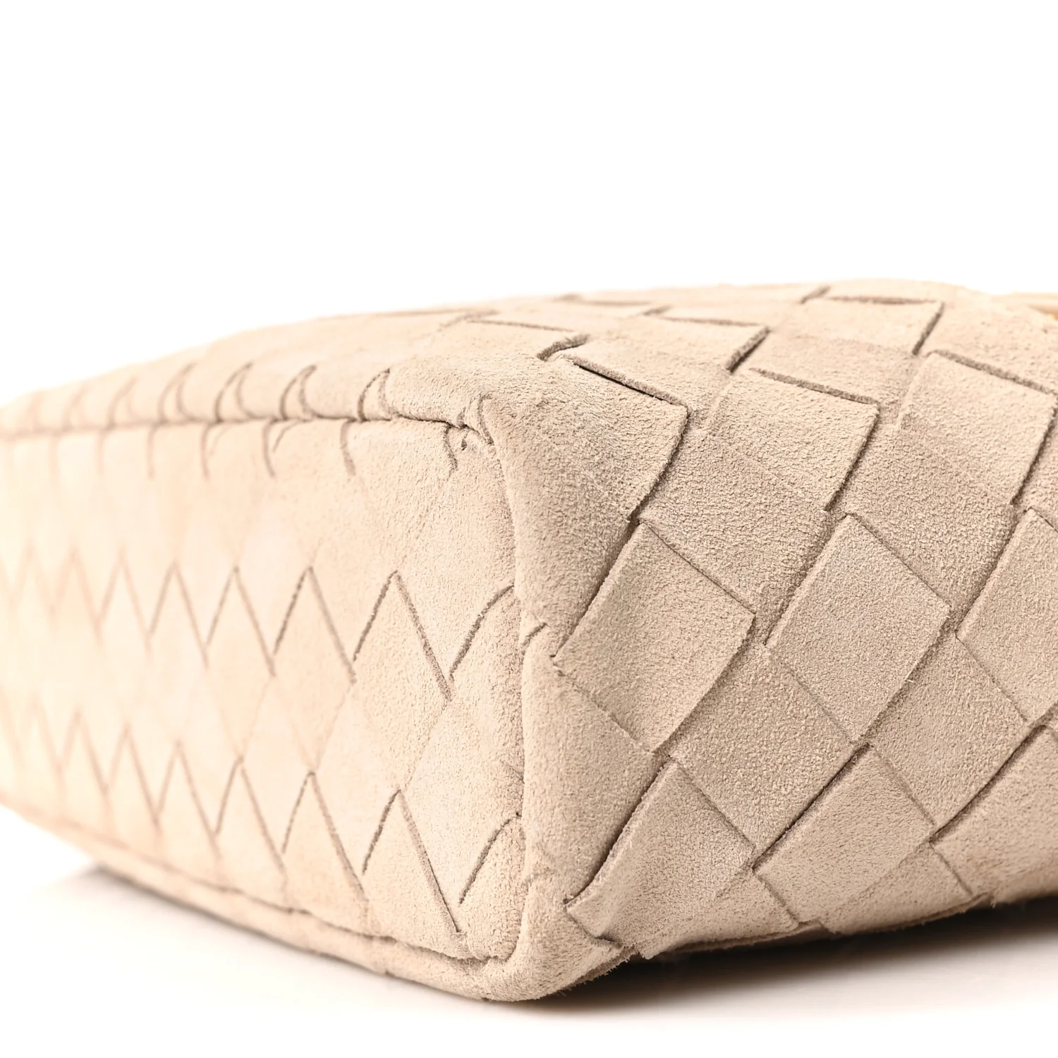 Suede Intrecciato Bang Bang Vanity Case Ecru - Image 9
