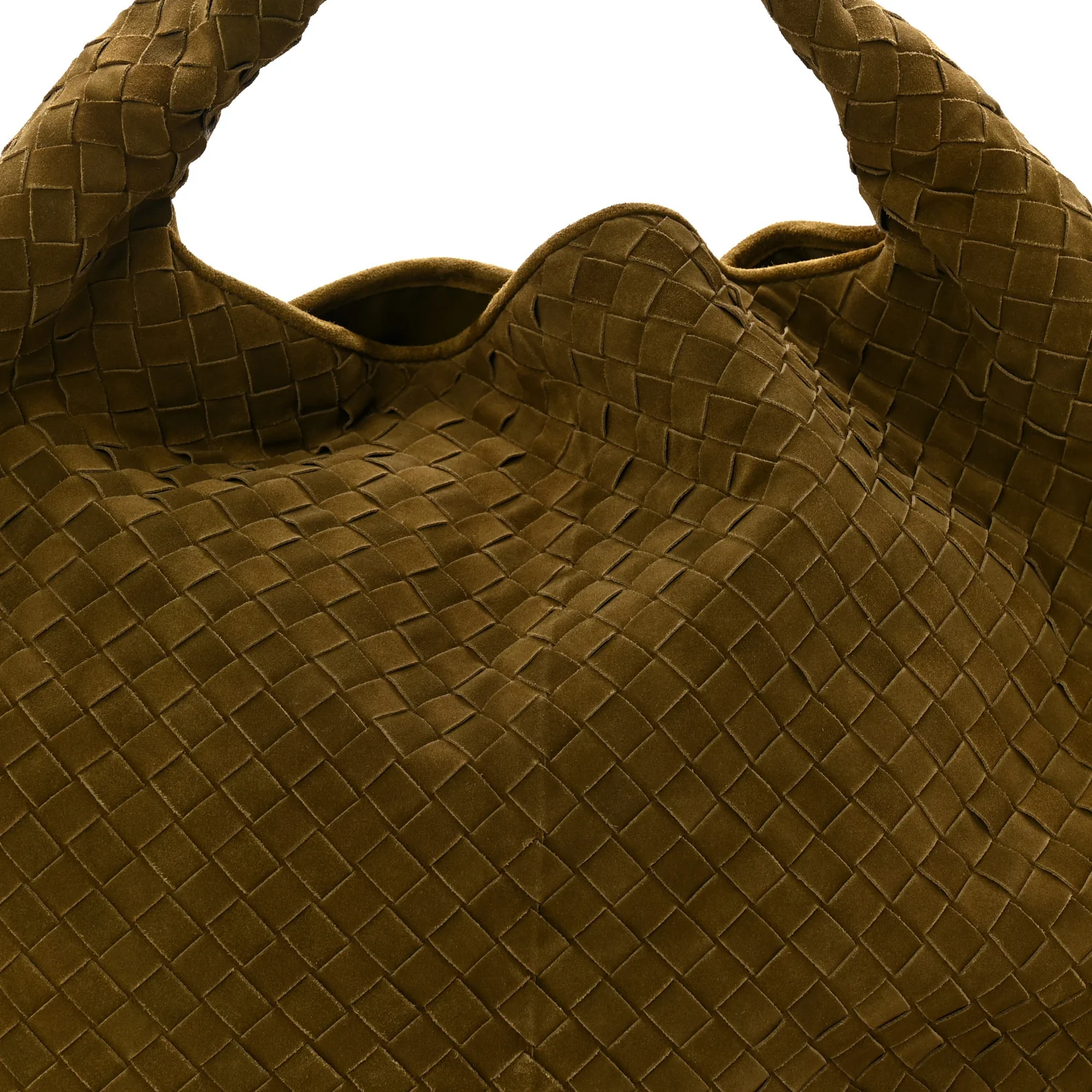 Suede Intrecciato Large Hop Olive Oil - Image 15