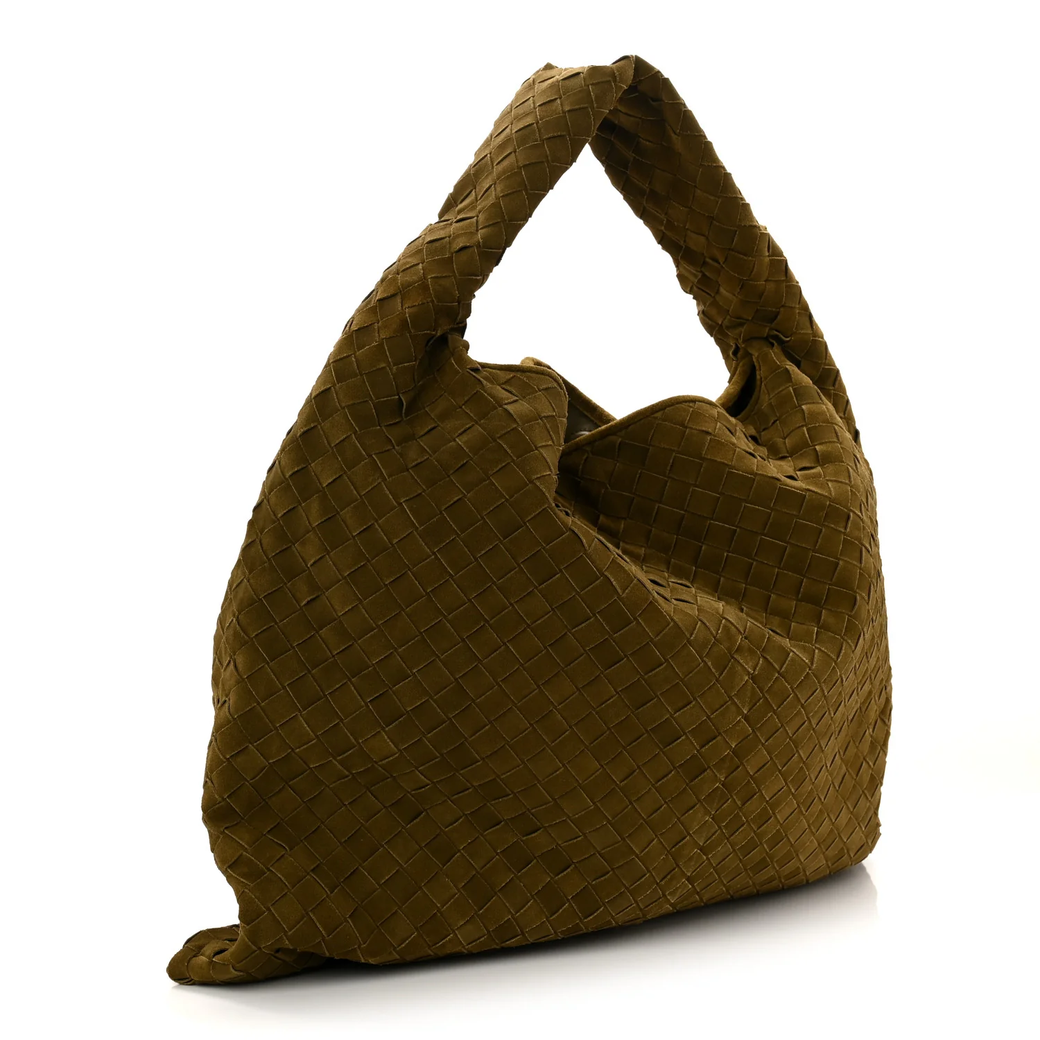 Suede Intrecciato Large Hop Olive Oil - Image 5