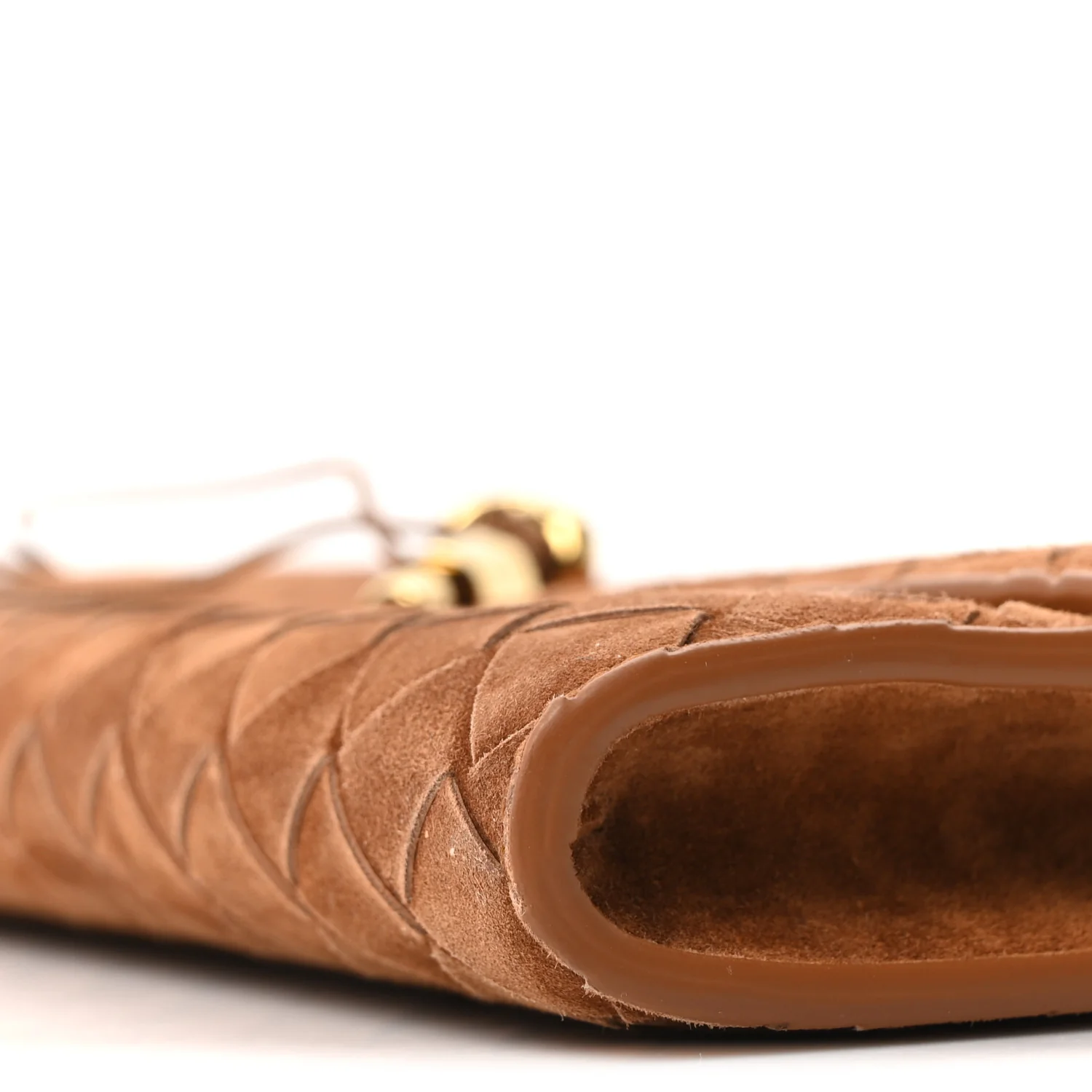 Suede Intrecciato Long Andiamo Top Handle Clutch Amber - Image 9
