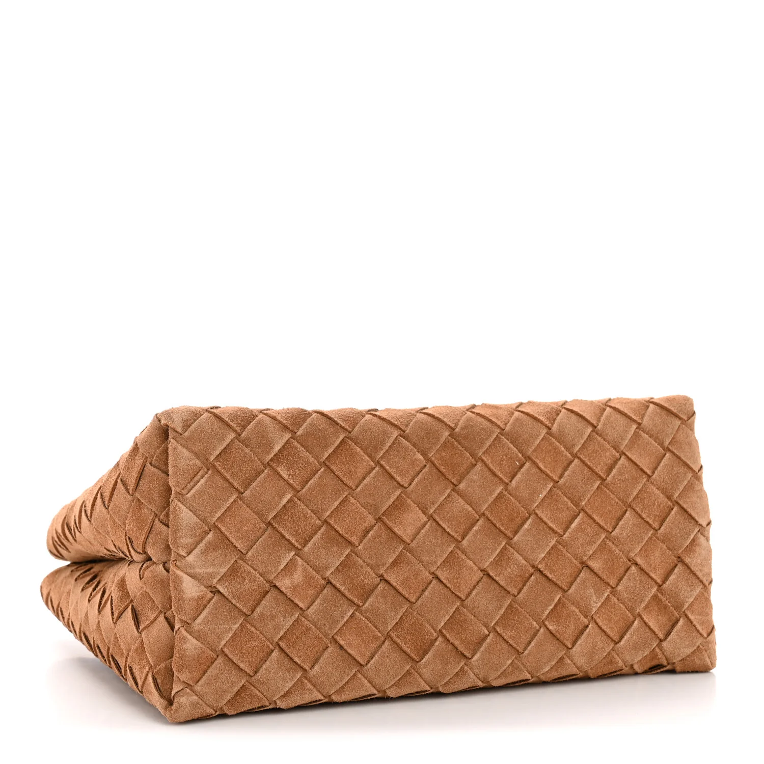 Suede Intrecciato Small Andiamo Shoulder Bag Amber - Image 4