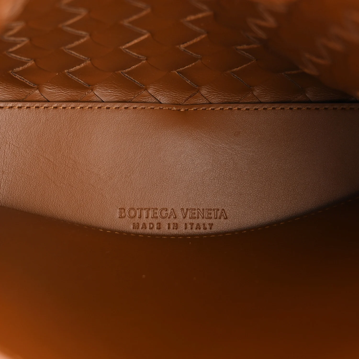 Suede Intrecciato Small Andiamo Shoulder Bag Amber - Image 5