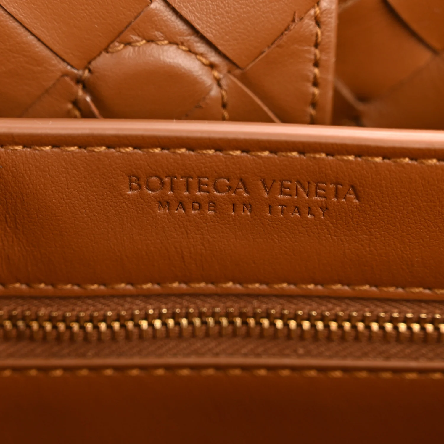Suede Intrecciato Small Andiamo Shoulder Bag Amber - Image 6