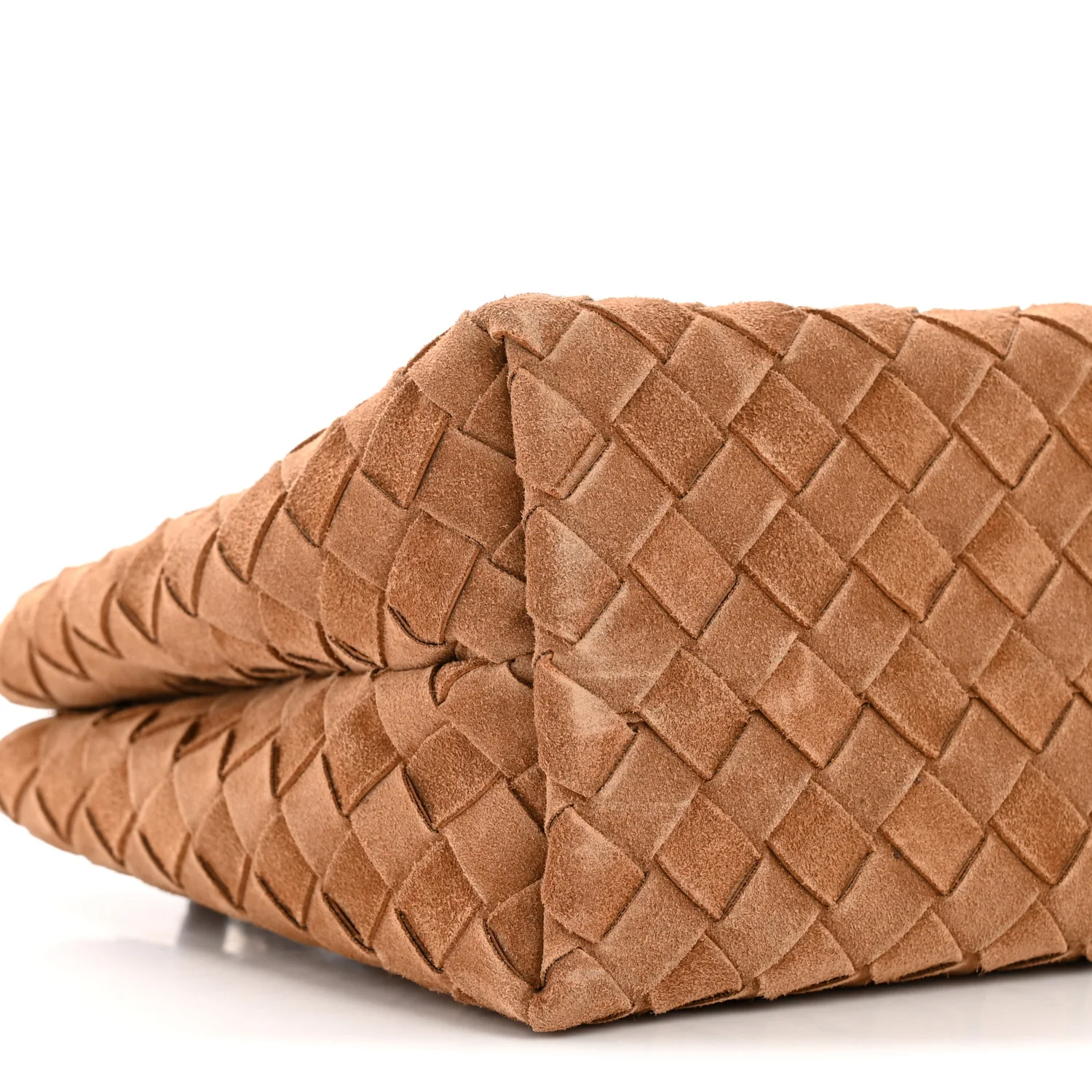 Suede Intrecciato Small Andiamo Shoulder Bag Amber - Image 8