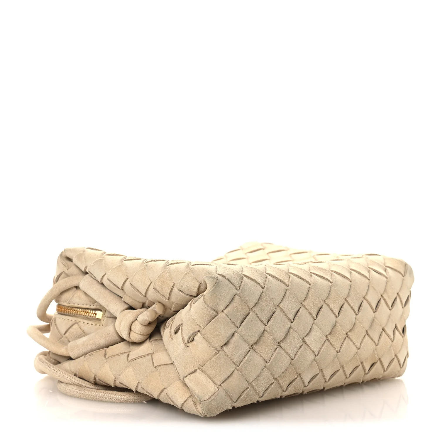 Suede Intrecciato Small Loop Camera Bag Sand - Image 4