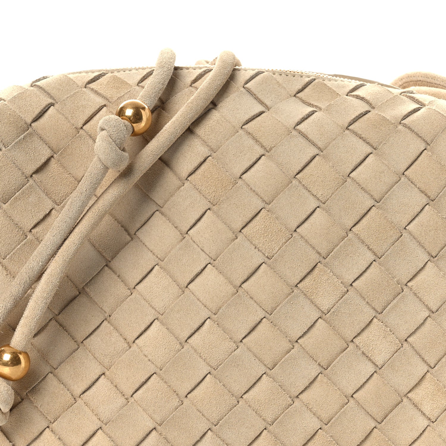 Suede Intrecciato Small Loop Camera Bag Sand - Image 7