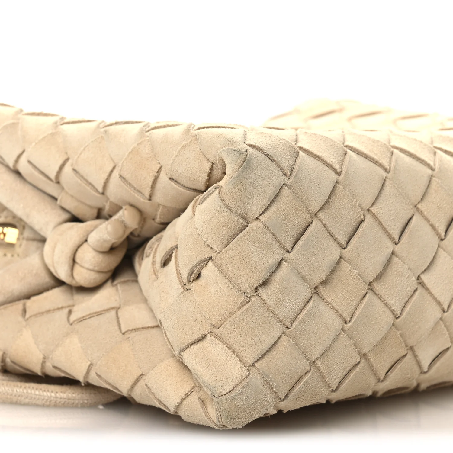 Suede Intrecciato Small Loop Camera Bag Sand - Image 8
