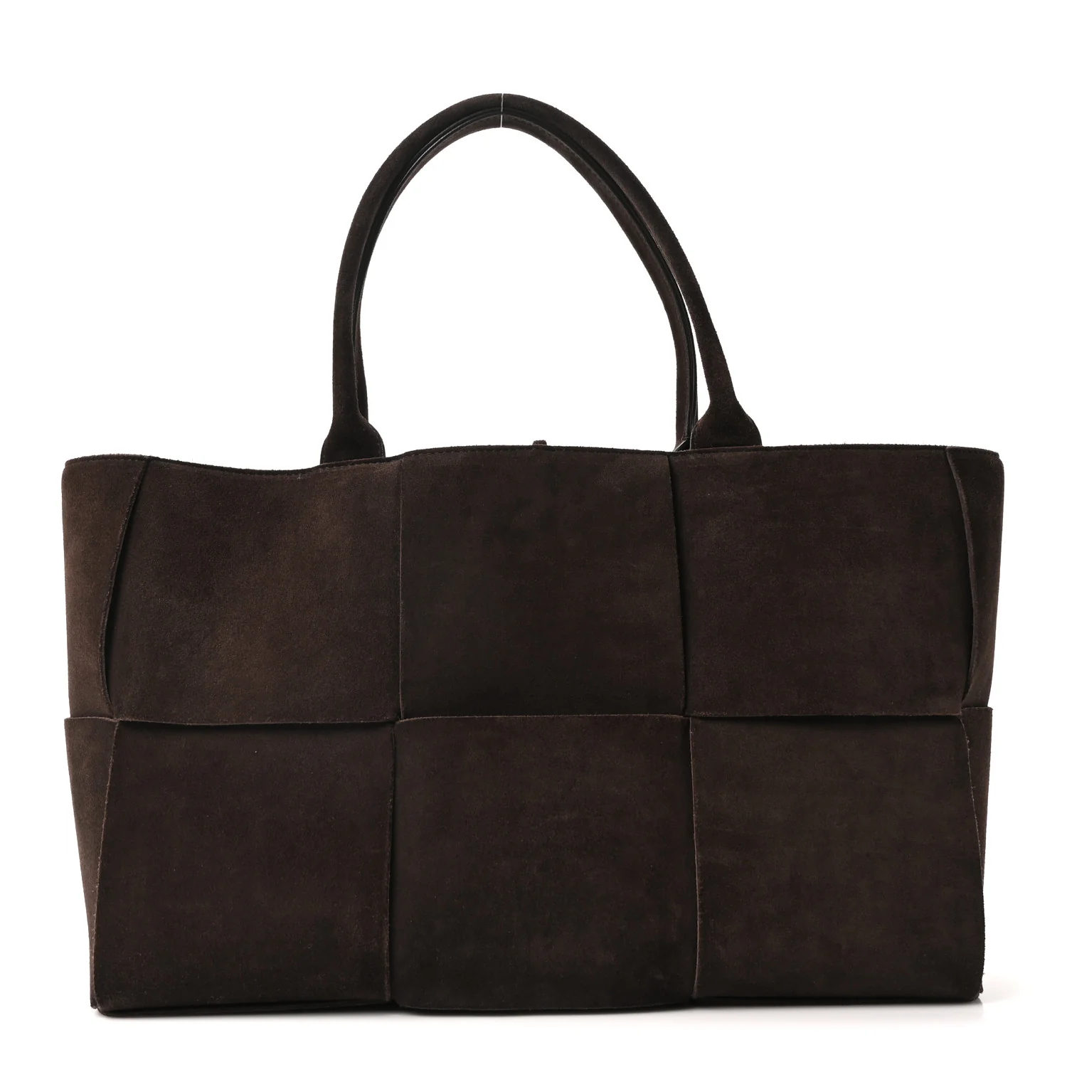 Suede Maxi Intrecciato Small Arco Tote Fondente
