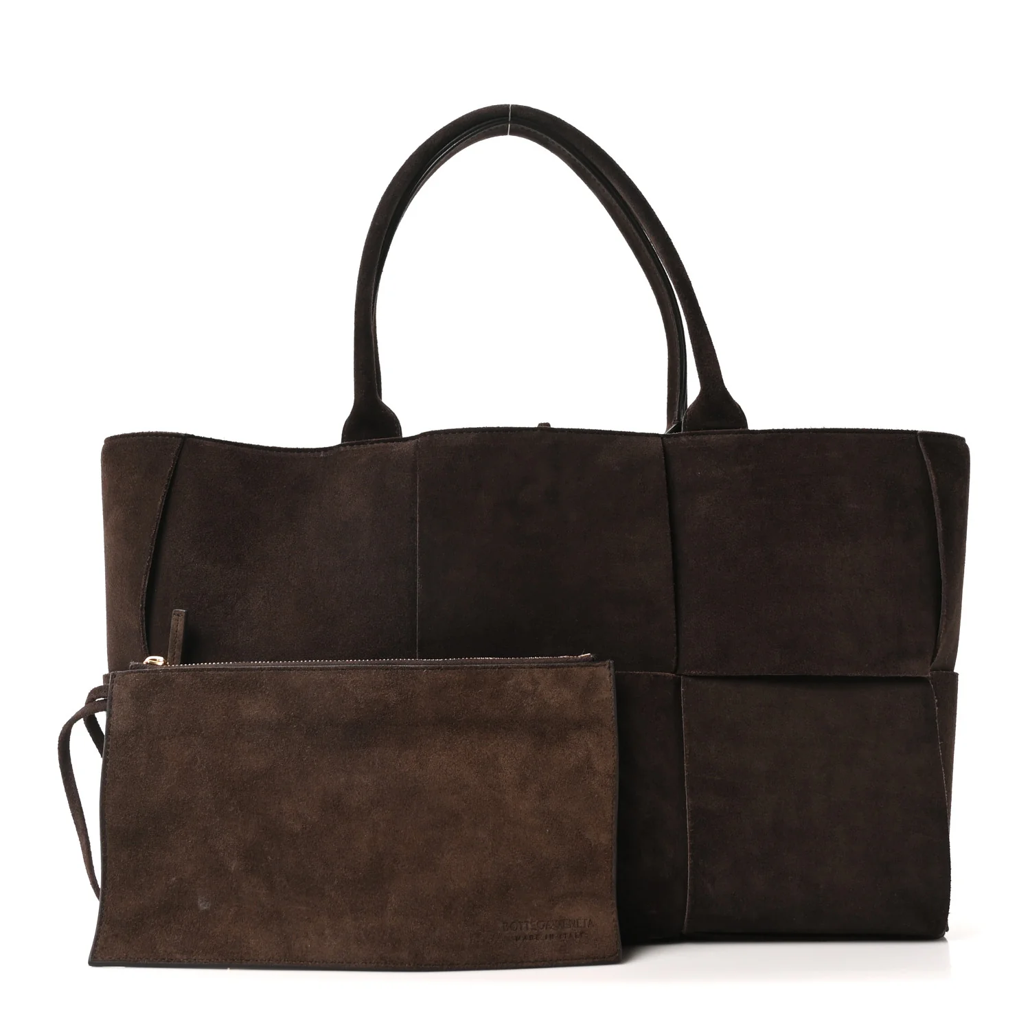 Suede Maxi Intrecciato Small Arco Tote Fondente - Image 3