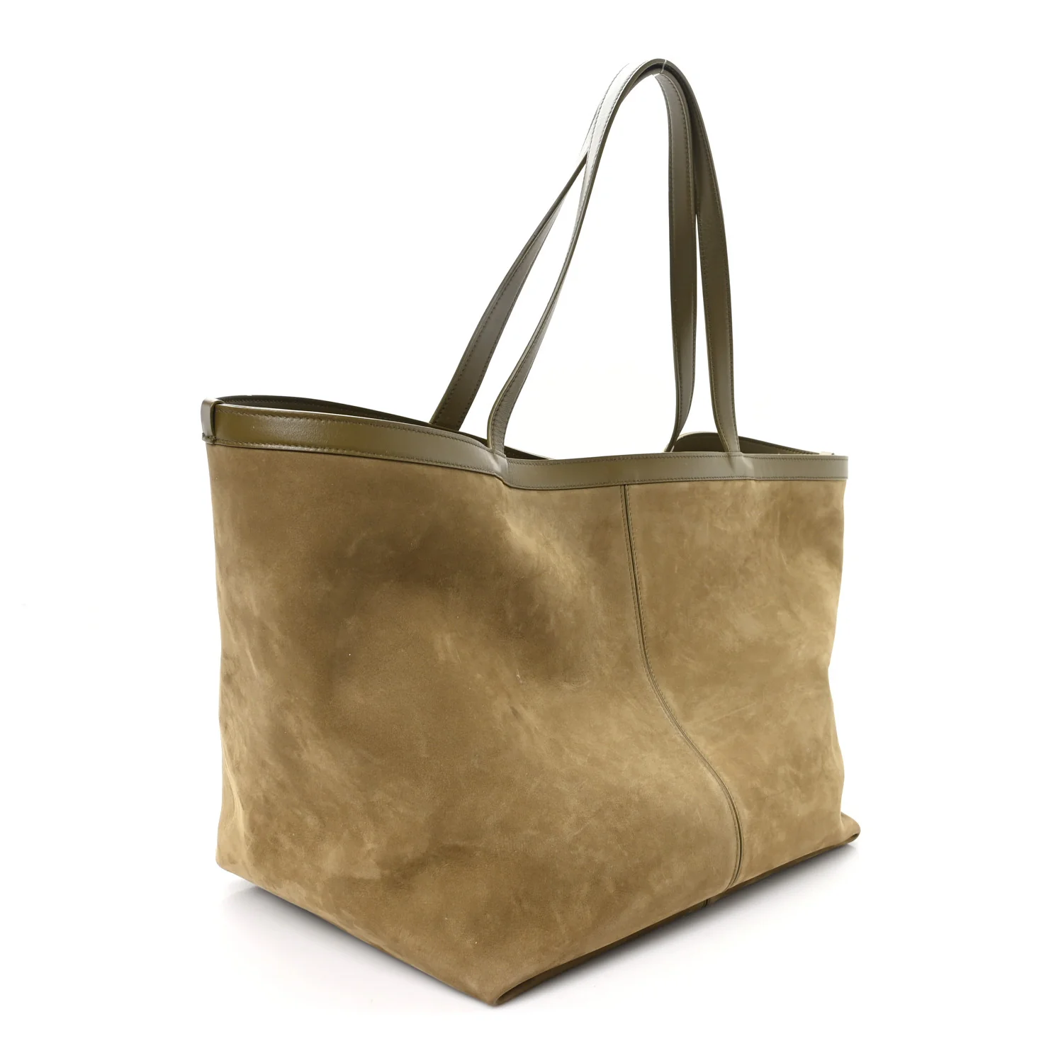 Suede Nappa Intrecciato Large Flip Flap Tote Mud - Image 3