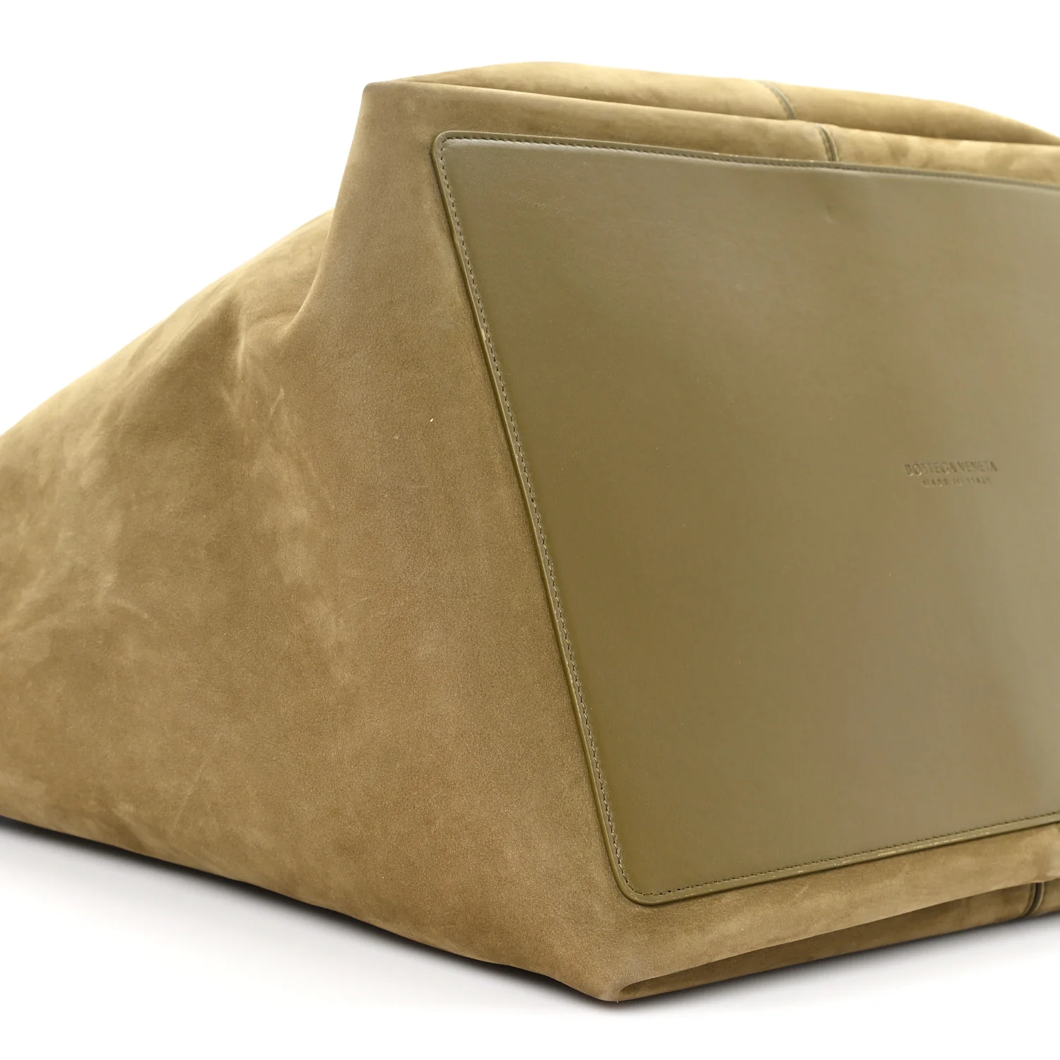 Suede Nappa Intrecciato Large Flip Flap Tote Mud - Image 9