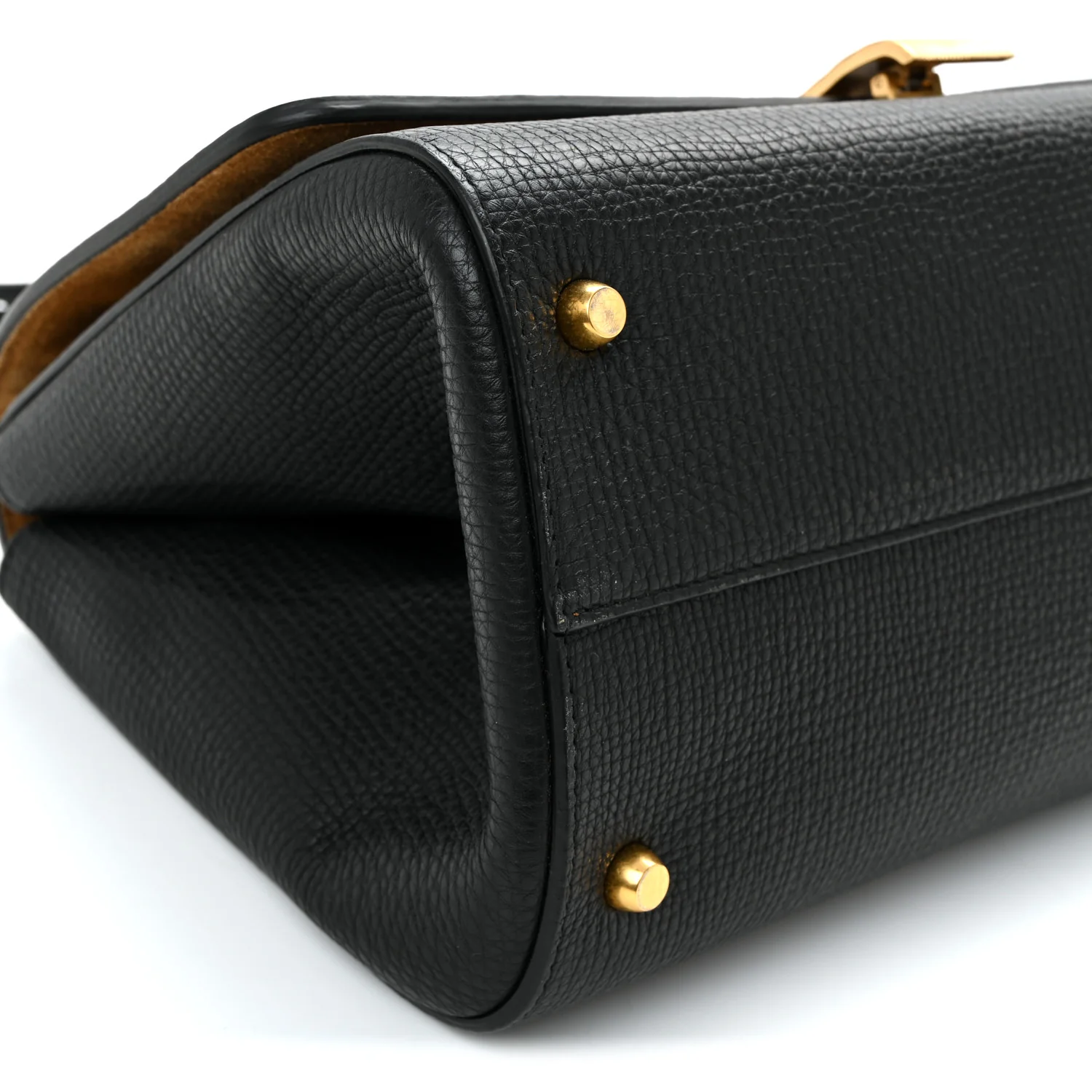 Textured Calfskin Small BV Angle Shoulder Bag Black - Image 10