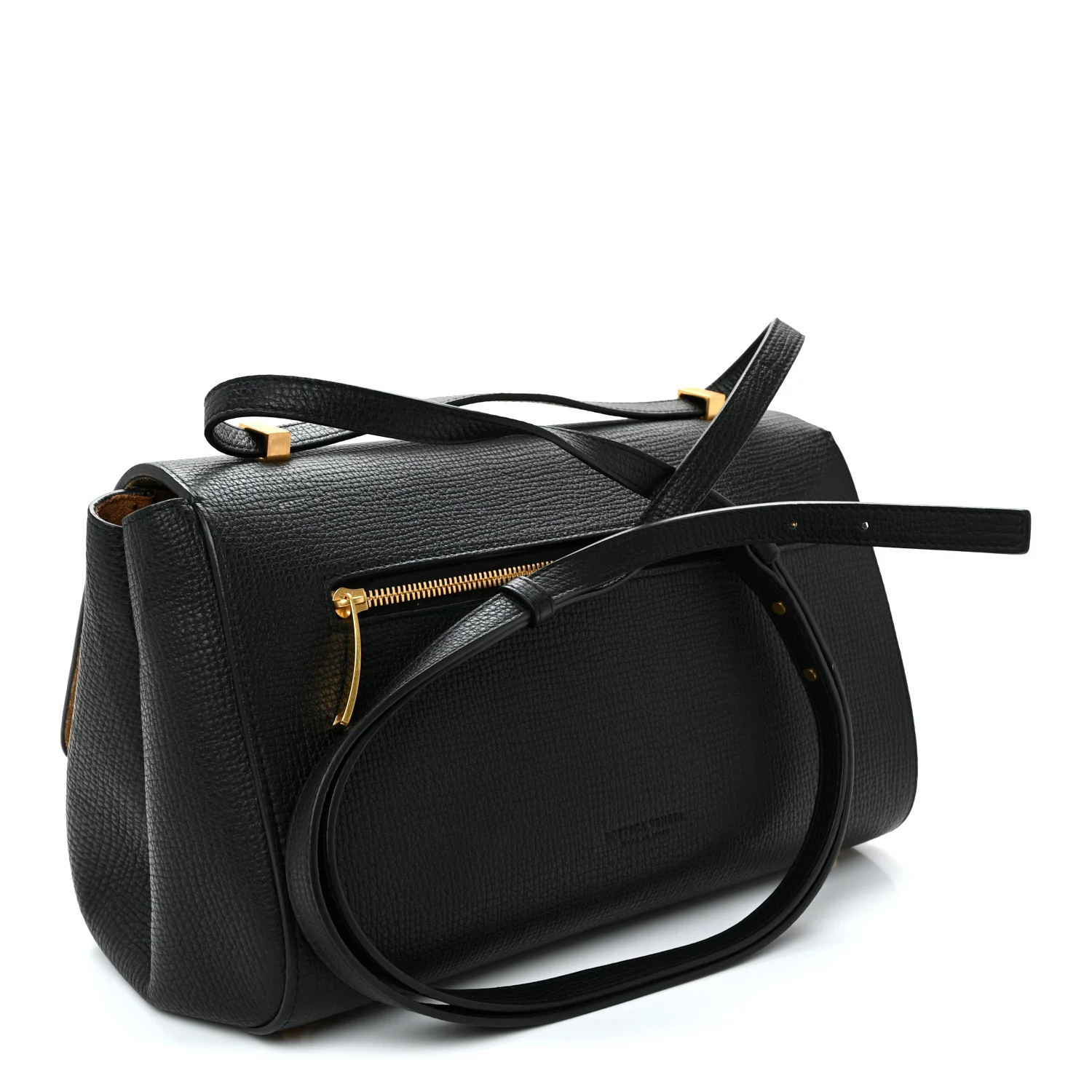 Textured Calfskin Small BV Angle Shoulder Bag Black - Image 3