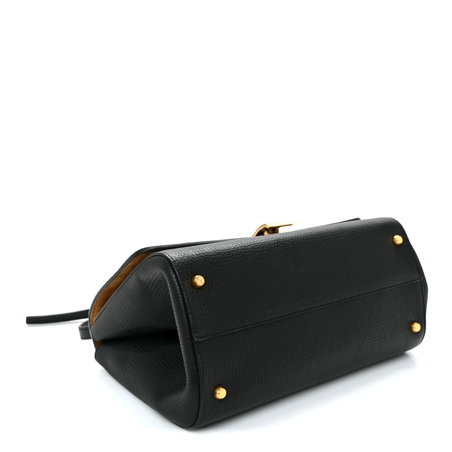 Textured Calfskin Small BV Angle Shoulder Bag Black - Image 4