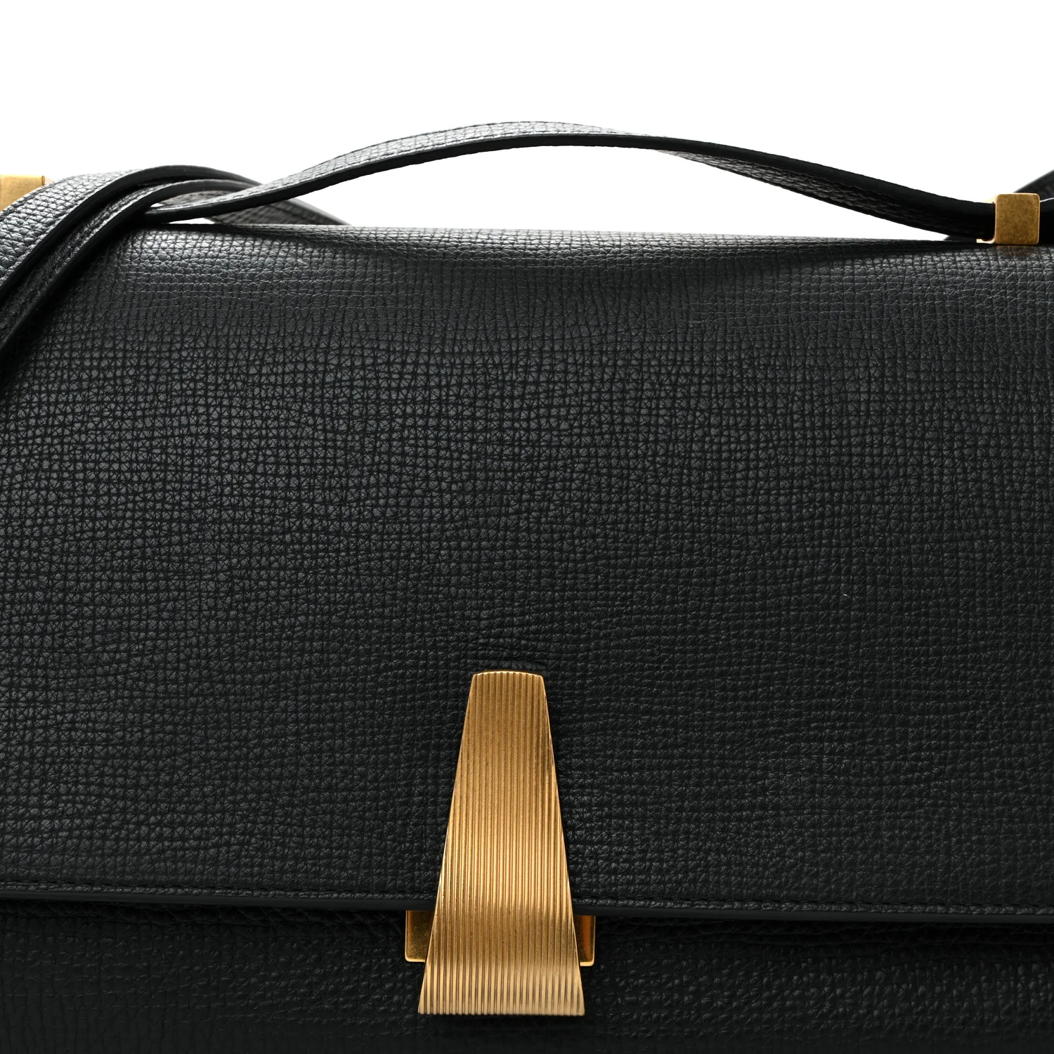 Textured Calfskin Small BV Angle Shoulder Bag Black - Image 9