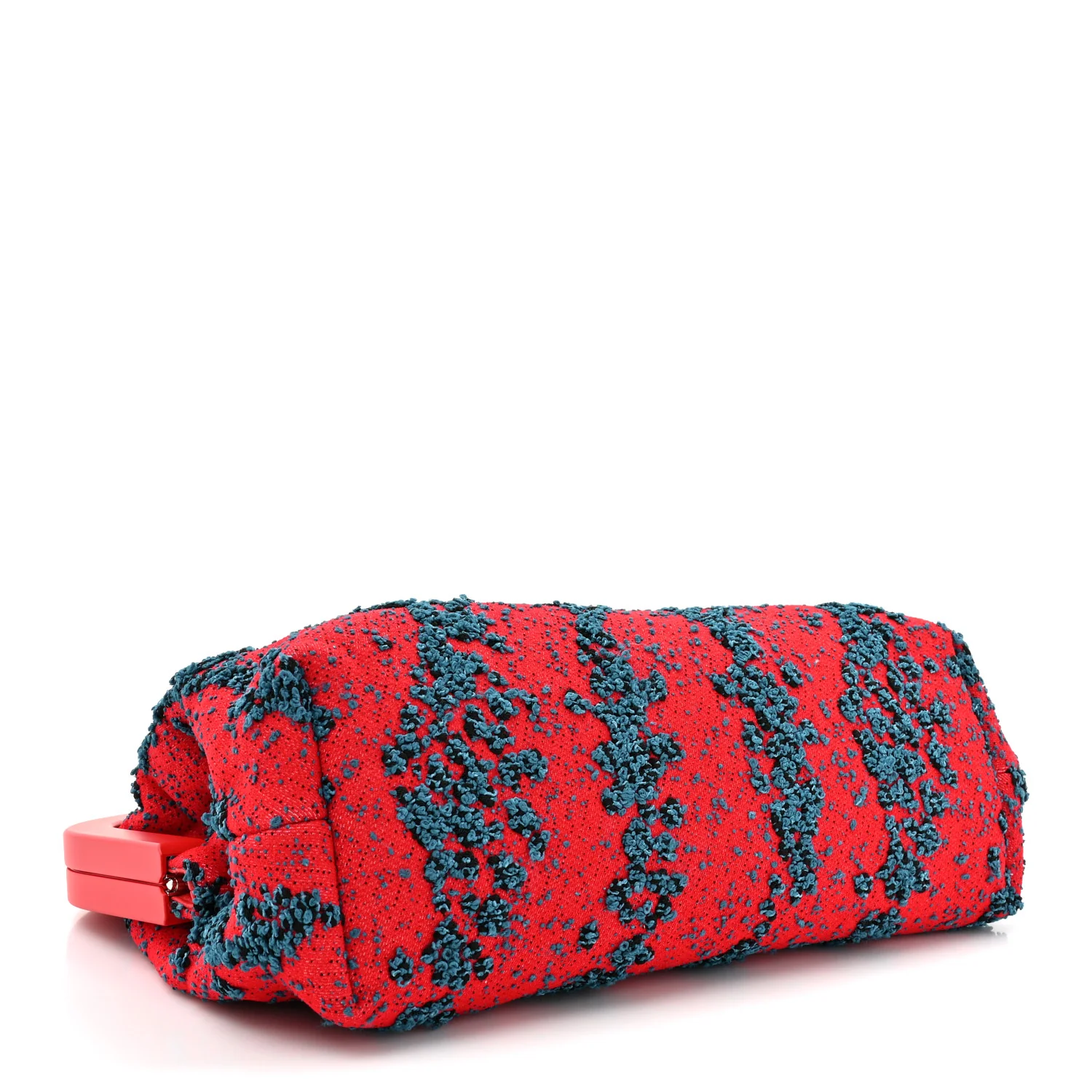 Textured Fabric Medium The Point Triangle Bag Red - Image 4