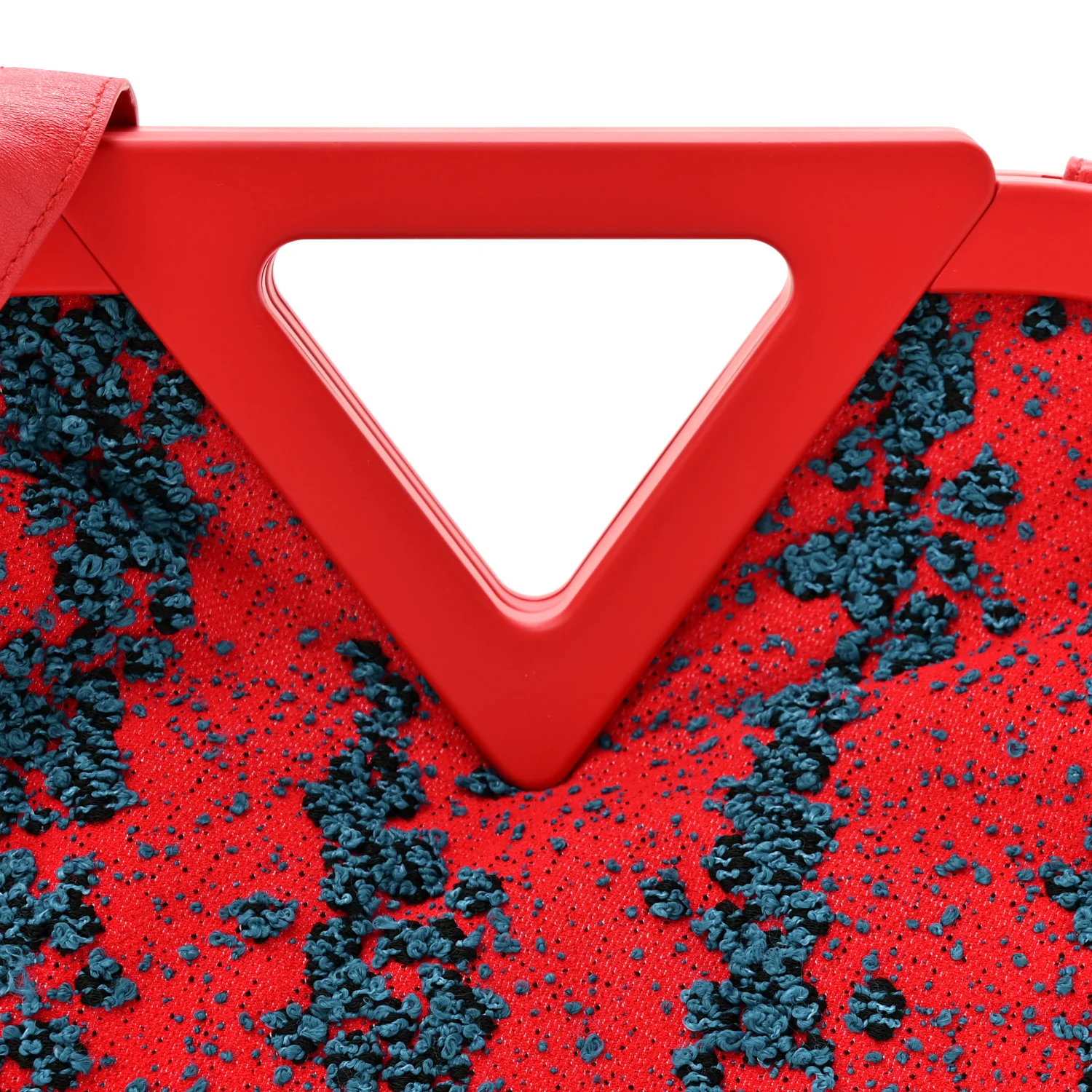 Textured Fabric Medium The Point Triangle Bag Red - Image 7