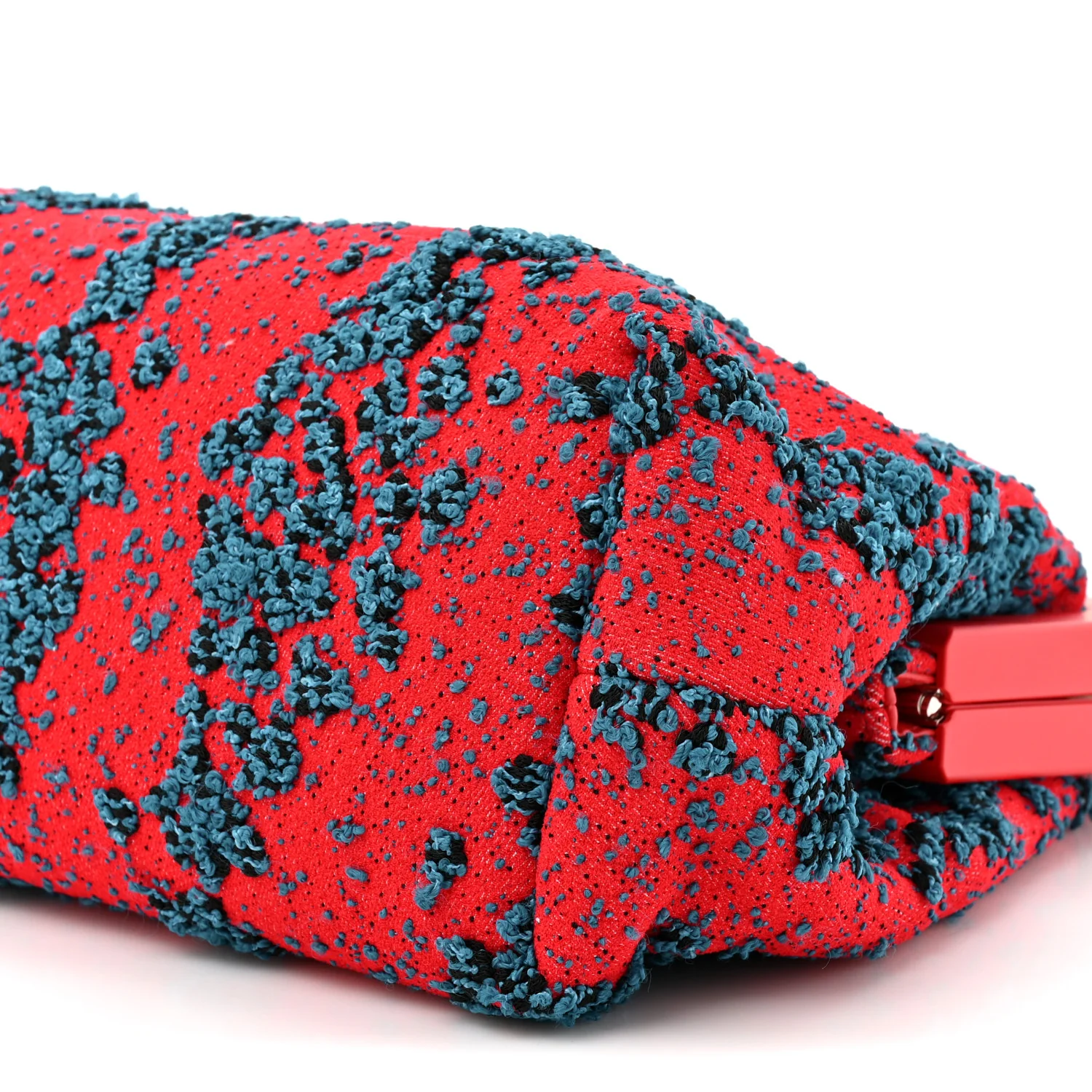 Textured Fabric Medium The Point Triangle Bag Red - Image 8