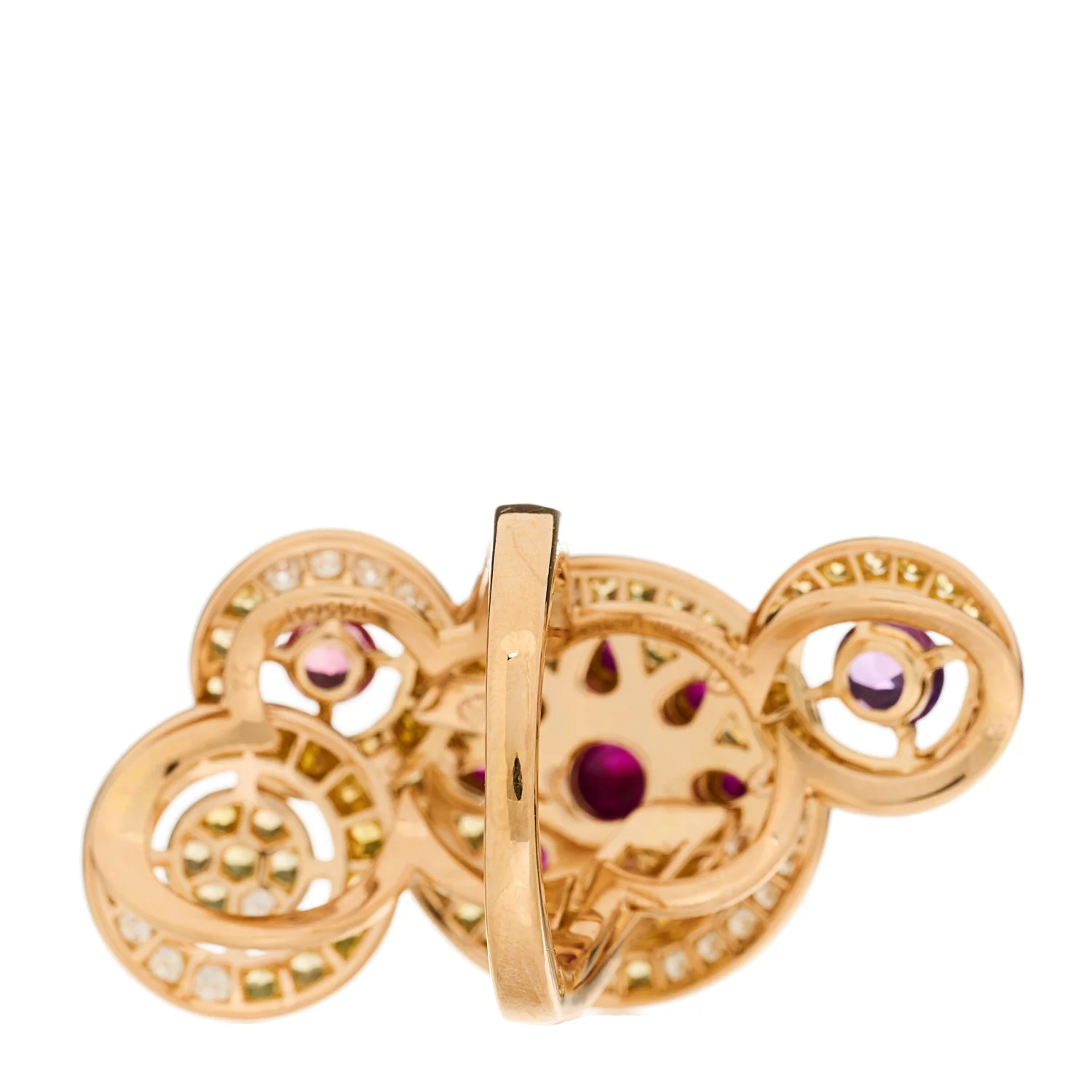 18K Rose Gold Diamond Multi Gemstone Sheherazade Ring 49 5 - Image 3