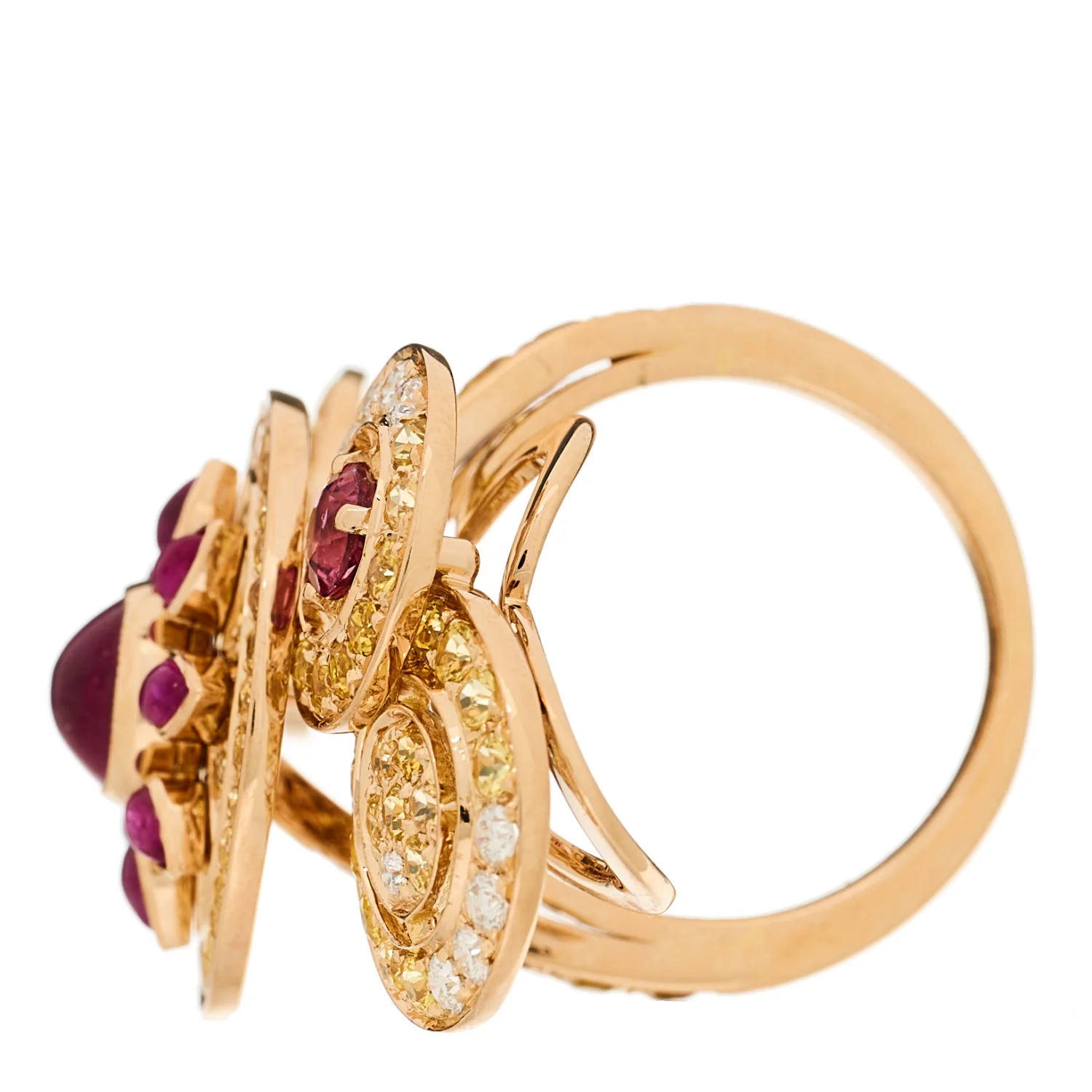 18K Rose Gold Diamond Multi Gemstone Sheherazade Ring 49 5 - Image 5