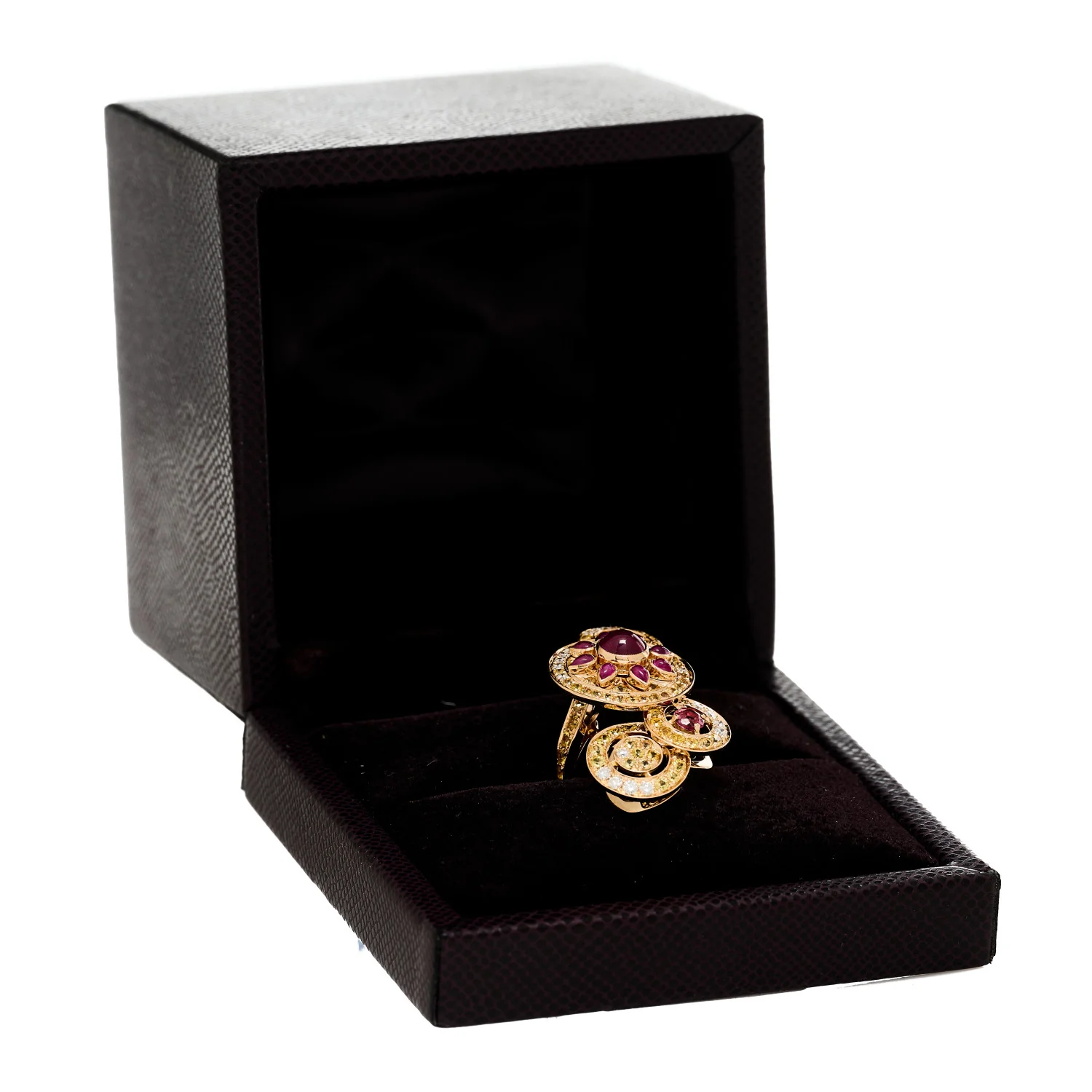 18K Rose Gold Diamond Multi Gemstone Sheherazade Ring 49 5 - Image 7