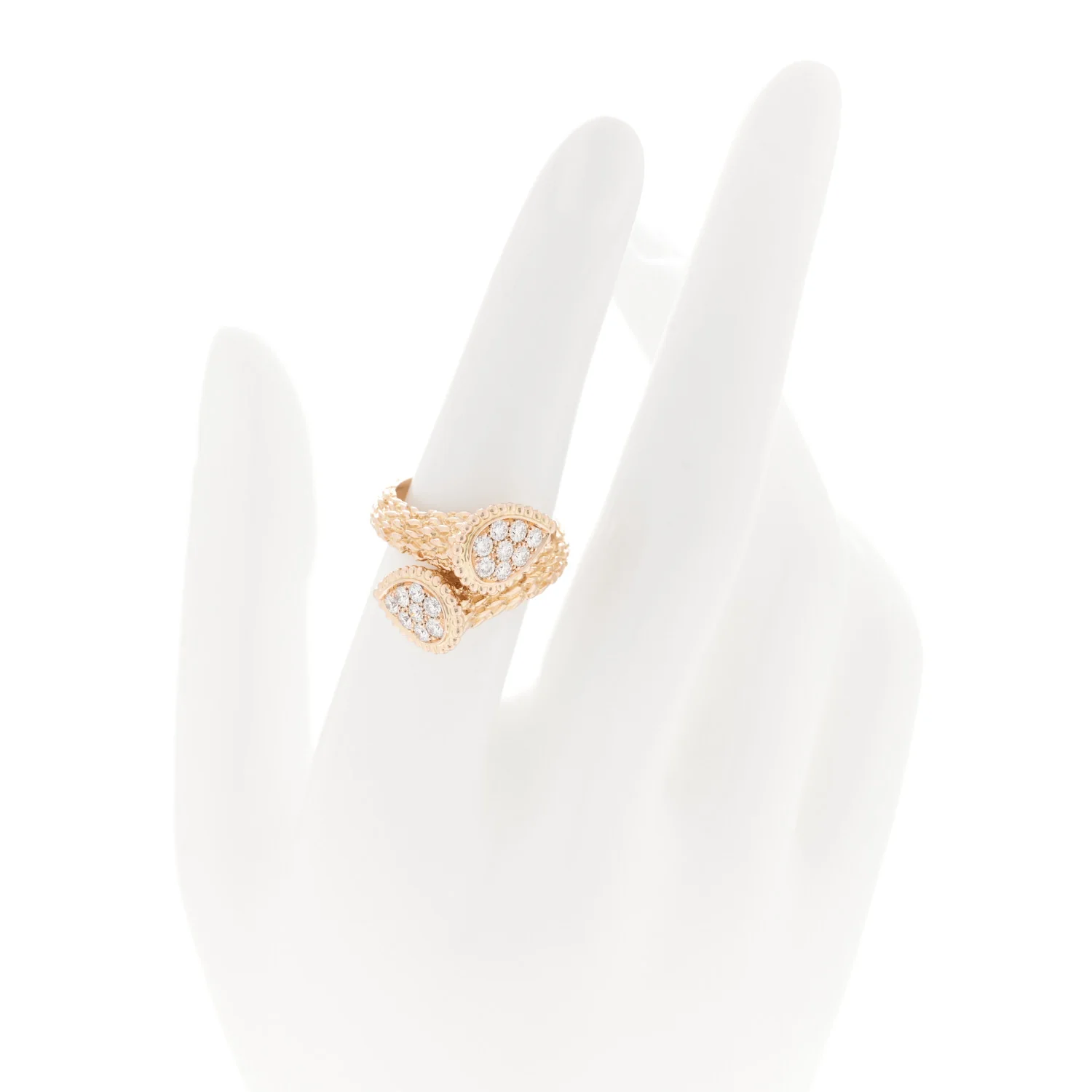 18K Rose Gold Diamond Toi e Moi Serpent Boheme Ring 53 6.25 - Image 2