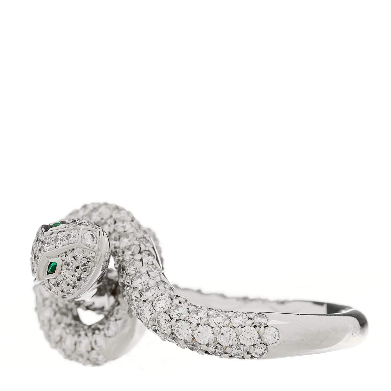 18K White Gold Diamond Kaa Snake Ring 54 6.75 - Image 6