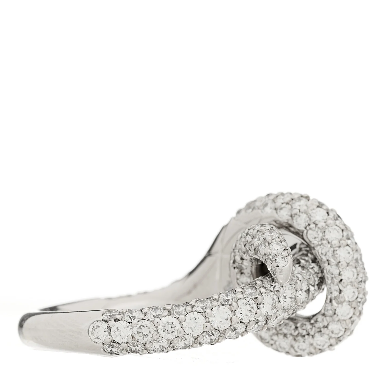 18K White Gold Diamond Kaa Snake Ring 54 6.75 - Image 7