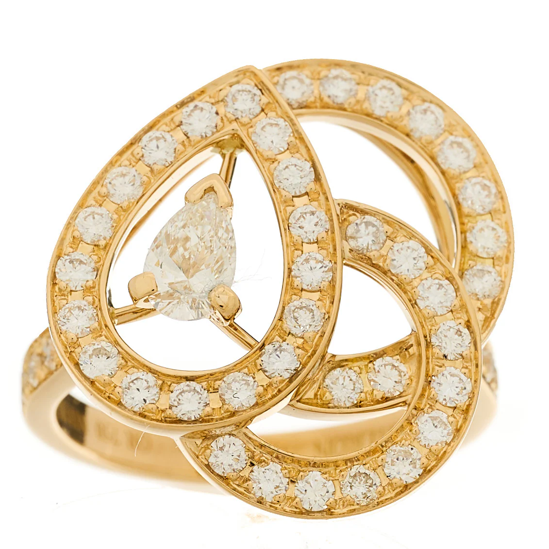 18K Yellow Gold Diamond Ava Deco Ring 49 4.75