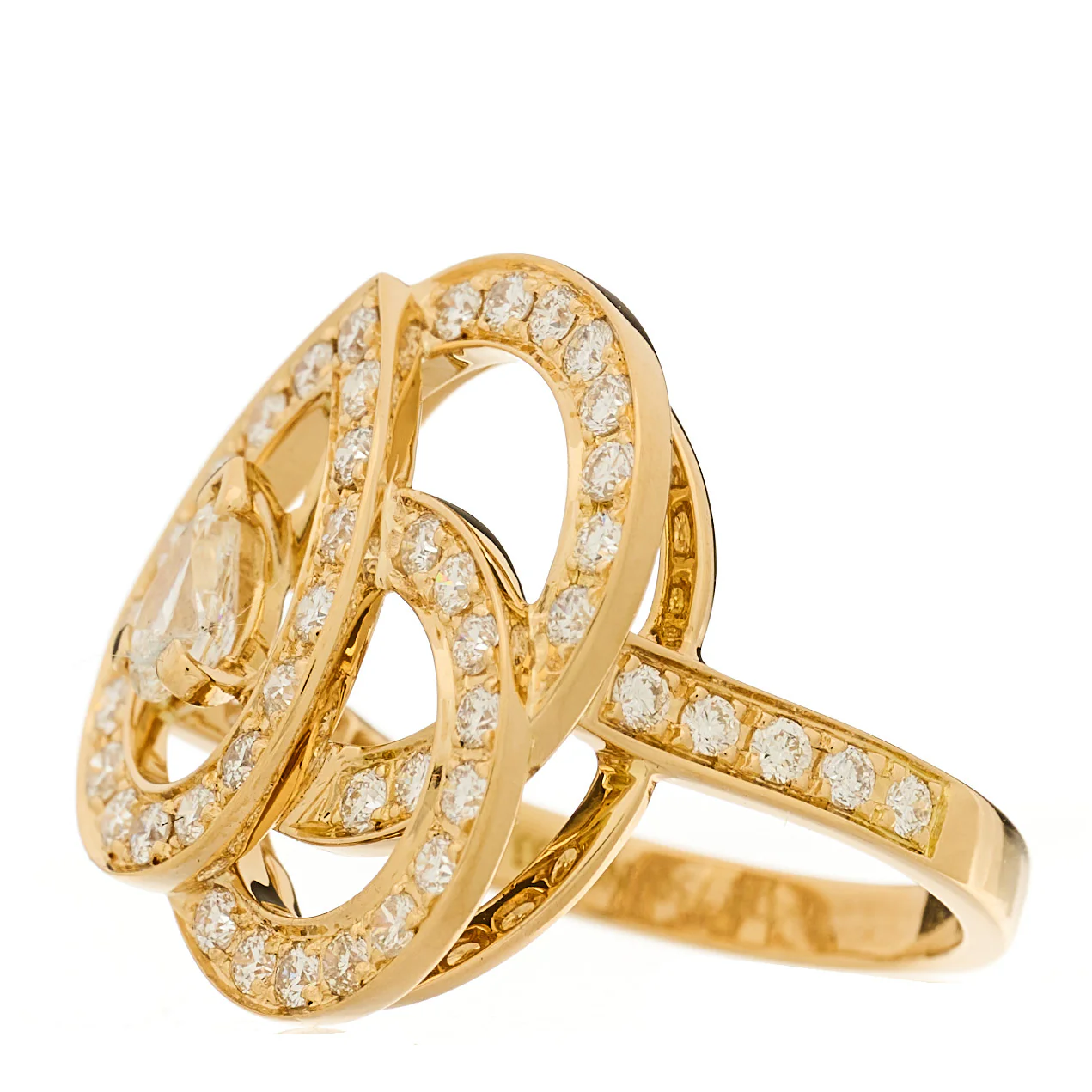 18K Yellow Gold Diamond Ava Deco Ring 49 4.75 - Image 3