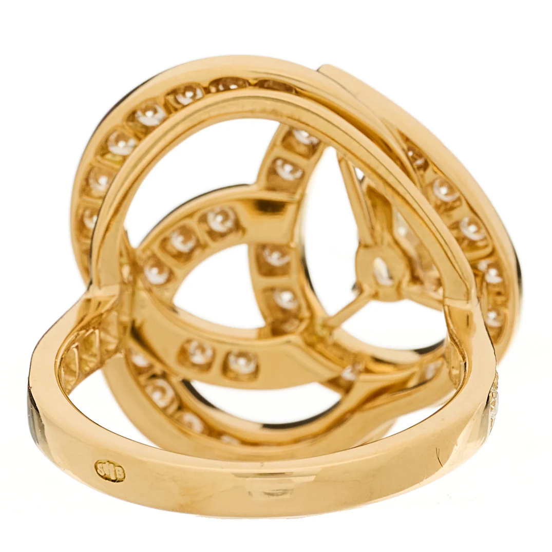18K Yellow Gold Diamond Ava Deco Ring 49 4.75 - Image 4