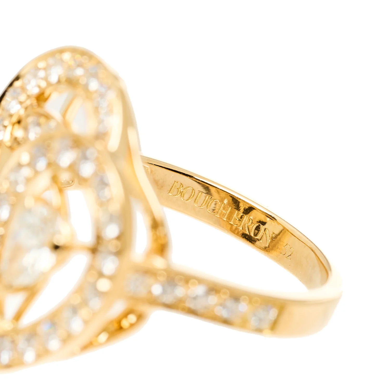 18K Yellow Gold Diamond Ava Deco Ring 49 4.75 - Image 6
