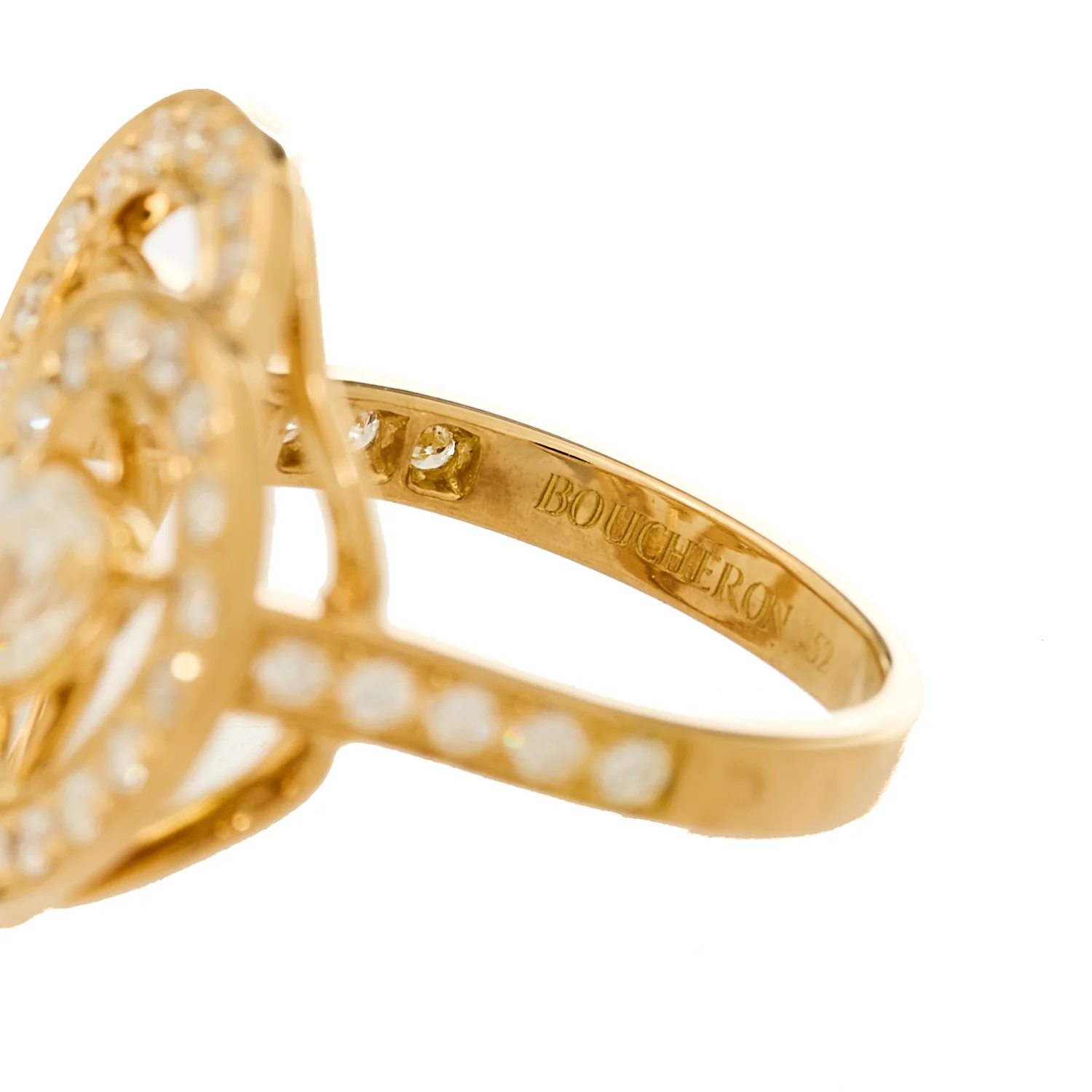 18K Yellow Gold Diamond Ava Deco Ring 49 4.75 - Image 7