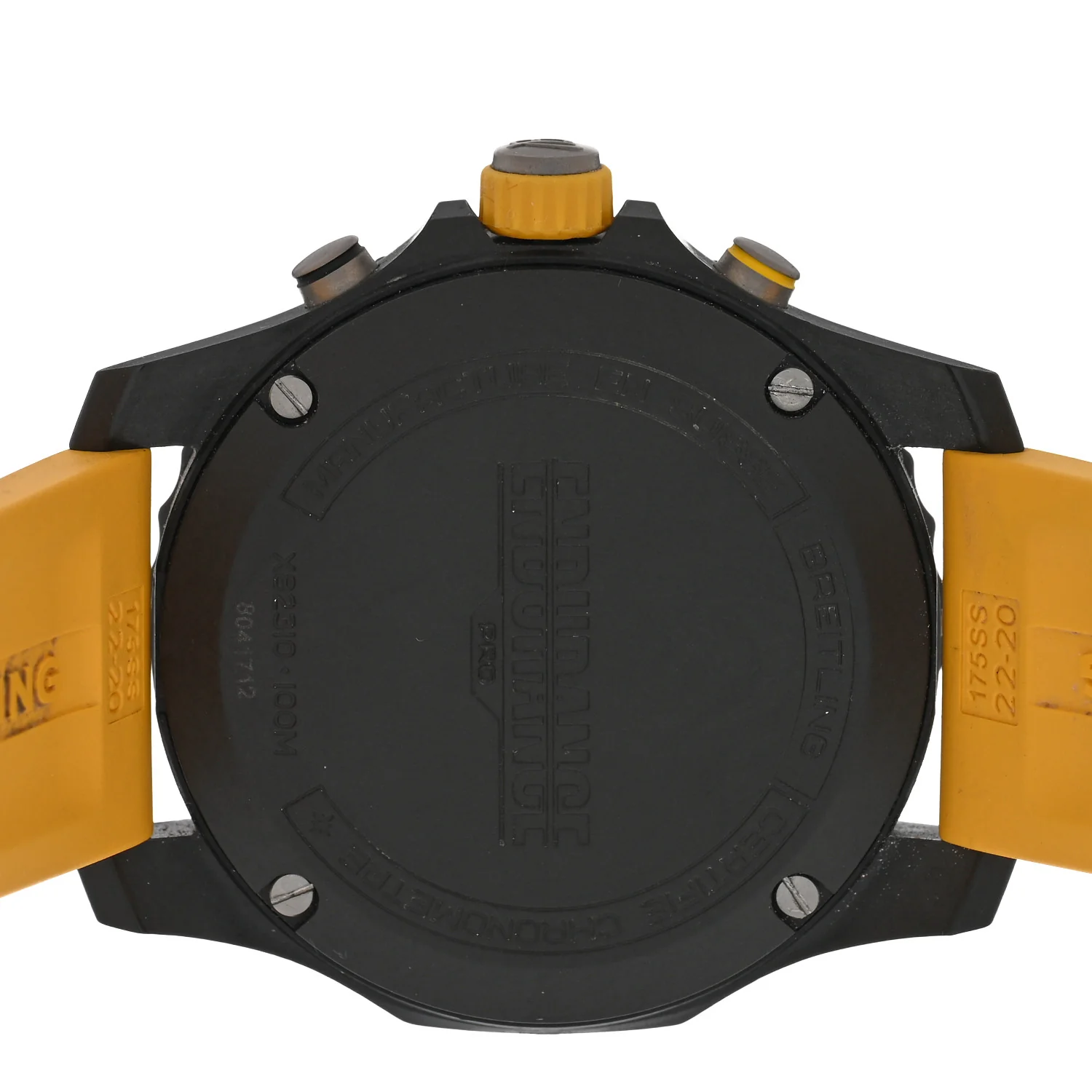 Breitlight Rubber 44mm Endurance Pro Chronograph Quartz Watch Yellow X82310 - Image 4