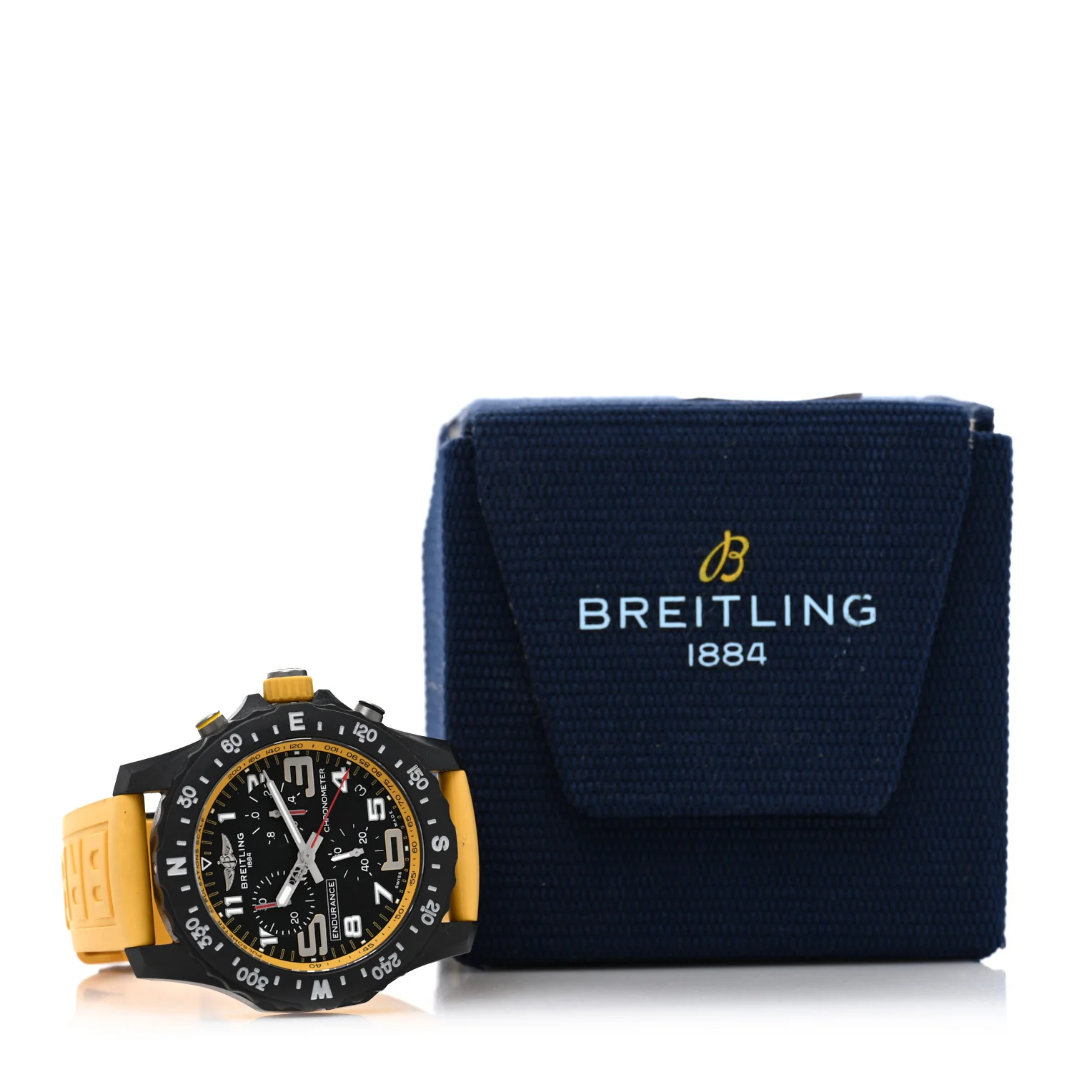 Breitlight Rubber 44mm Endurance Pro Chronograph Quartz Watch Yellow X82310 - Image 5