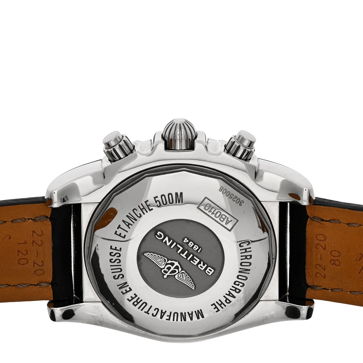 Stainless Steel Calfskin 44mm Chronomat Patrouille De France Automatic Watch Grey AB0110 - Image 4