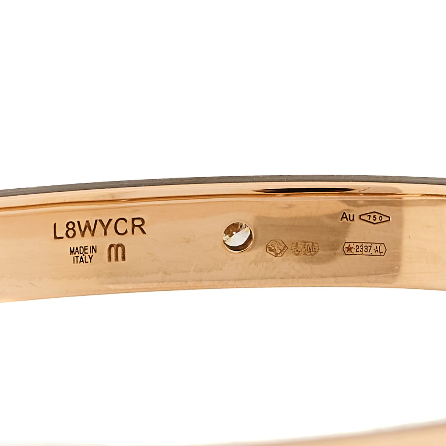 18K Rose Gold 12 Diamond B.Zero1 Essential Bangle Bracelet M - Image 3