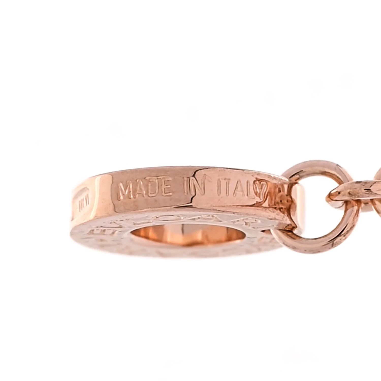 18K Rose Gold Diamond BVLGARI BVLGARI Open Work Pendant Necklace - Image 5