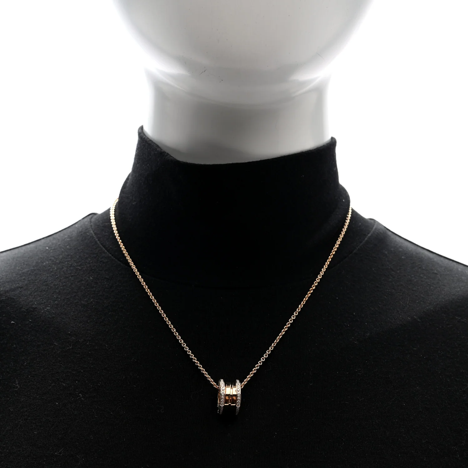 18K Rose Gold Diamond B.Zero1 Pendant Necklace - Image 2