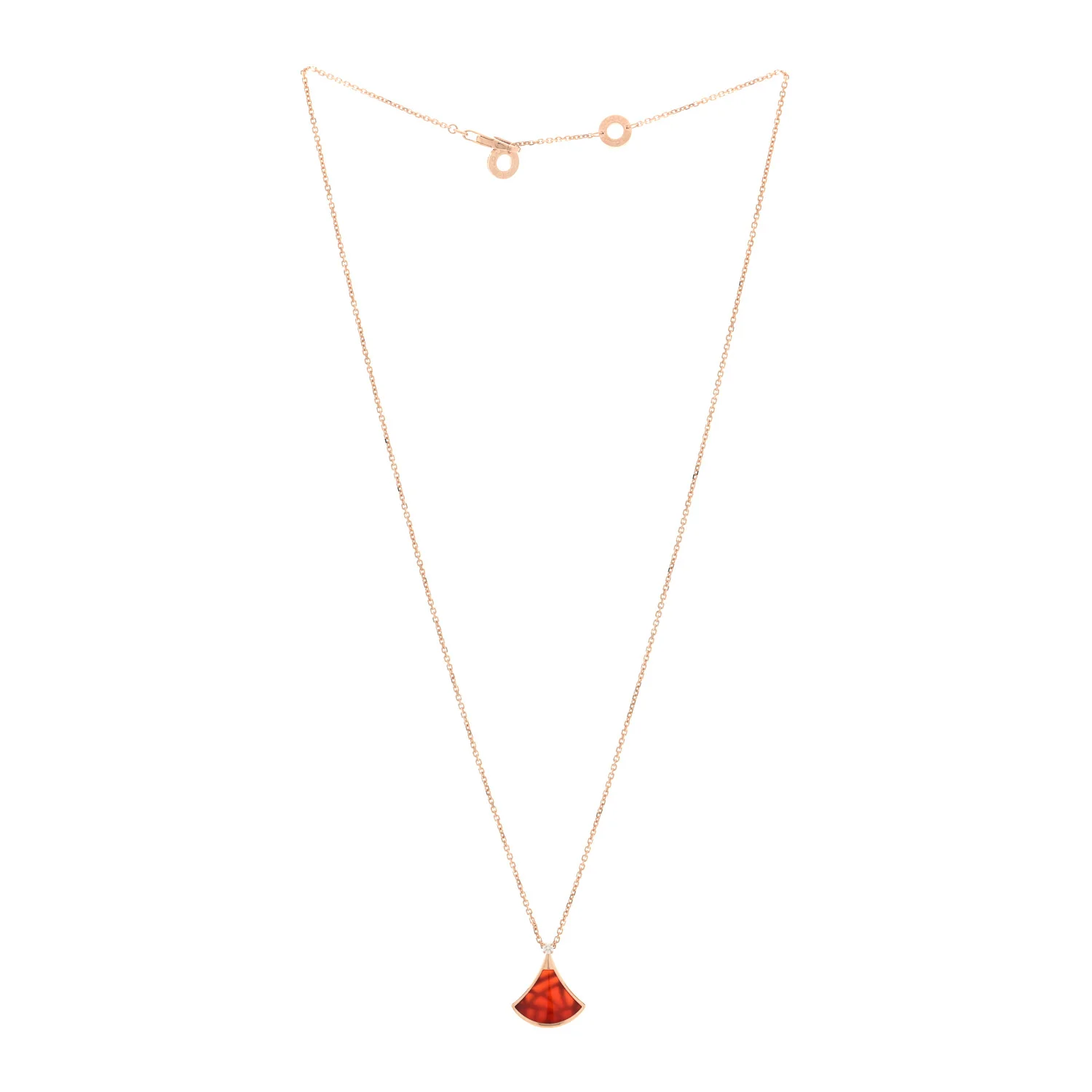 18K Rose Gold Diamond Carnelian Divas' Dream Pendant Necklace - Image 3