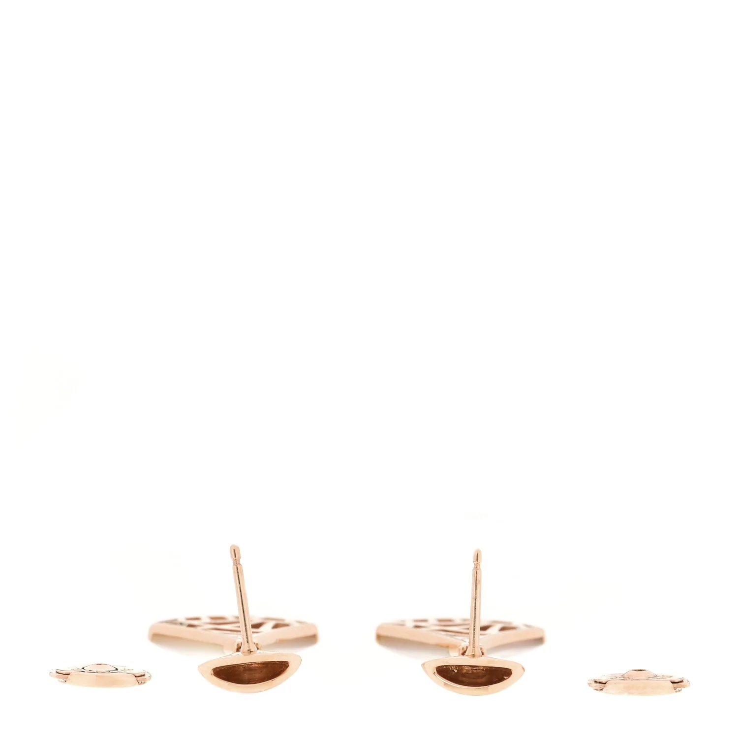 18K Rose Gold Diamond Mother of Pearl Divas' Dream Earrings - Image 3